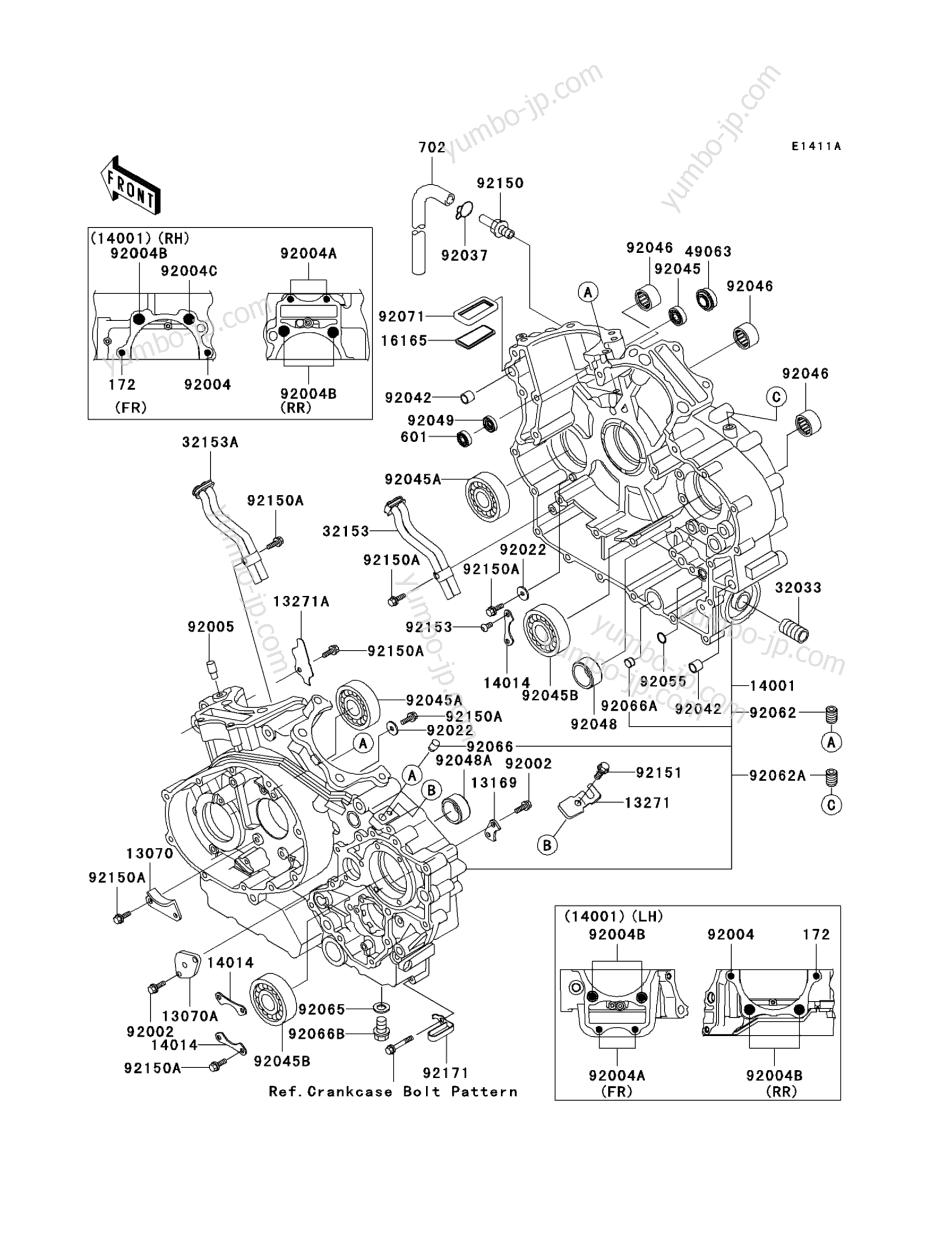 Crankcase (R2&sim;R5) для мотоциклов KAWASAKI VULCAN 1500 DRIFTER (VN1500-R3) 2003 г.