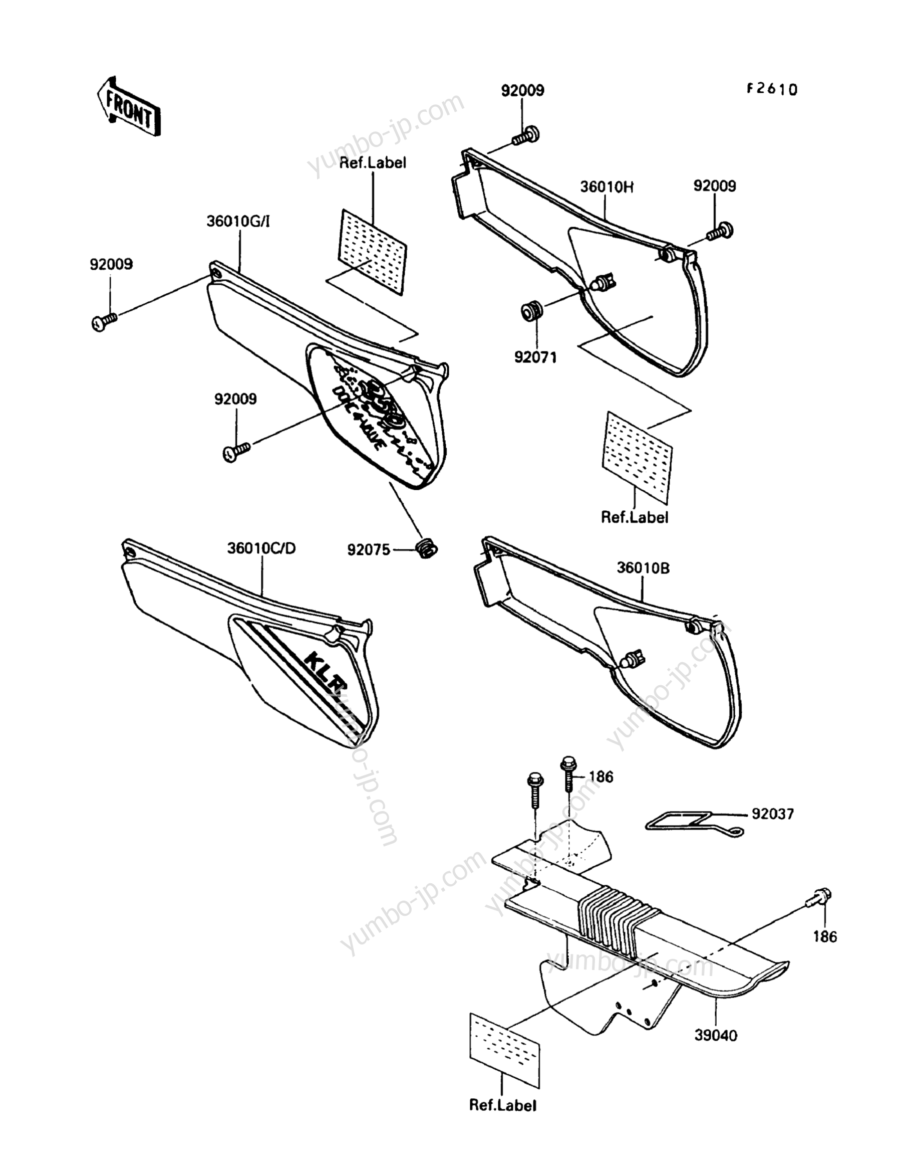 Side Cover/Chain Case для мотоциклов KAWASAKI KLR250 (KL250-D8) 1991 г.