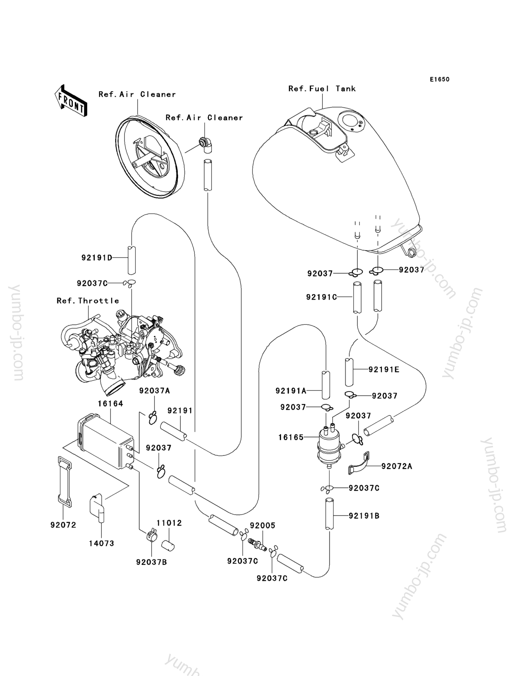FUEL EVAPORATIVE SYSTEM для мотоциклов KAWASAKI VULCAN 1500 DRIFTER (VN1500-J1) 1999 г.