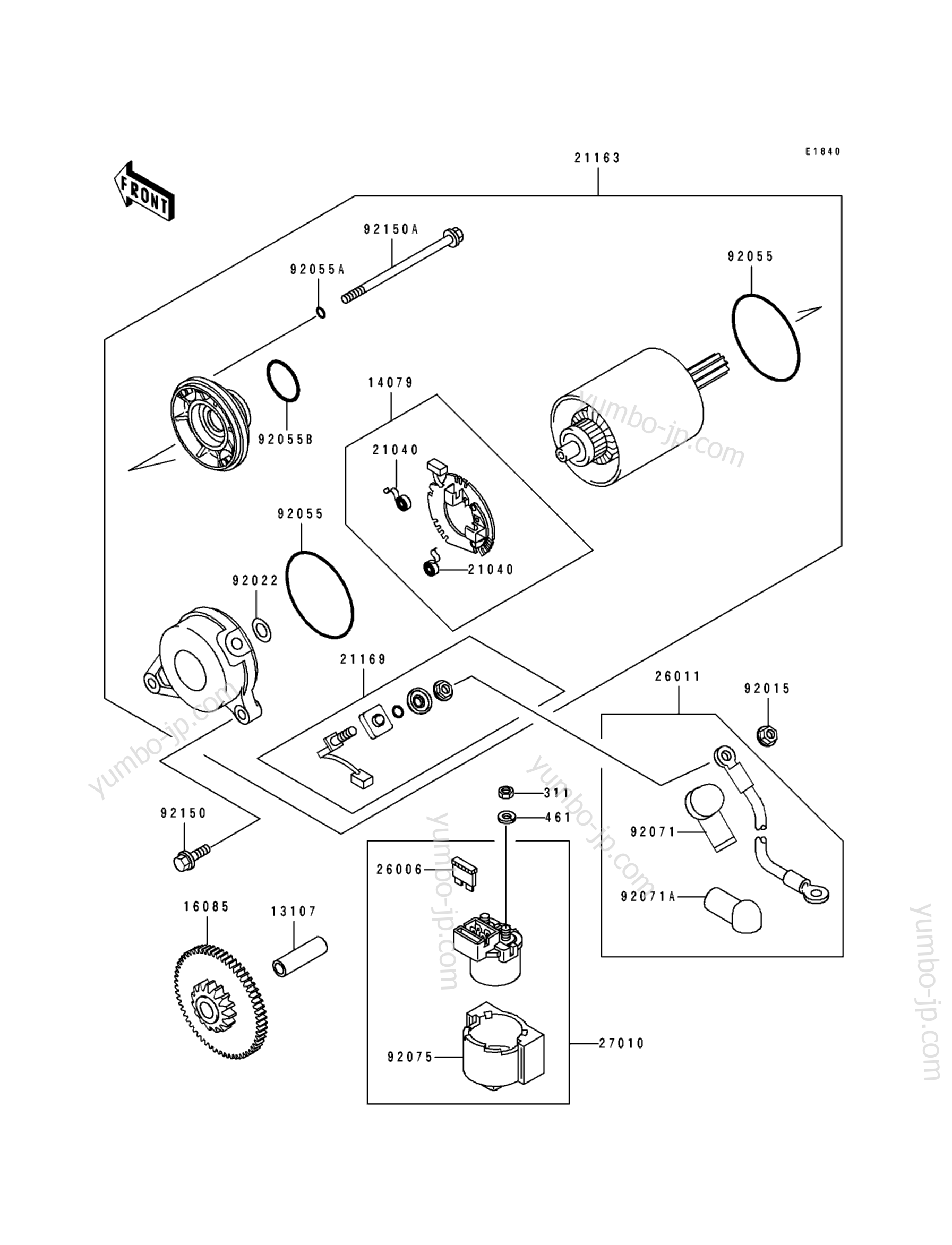 STARTER MOTOR for motorcycles KAWASAKI NINJA ZX-7 (ZX750-L1) 1993 year