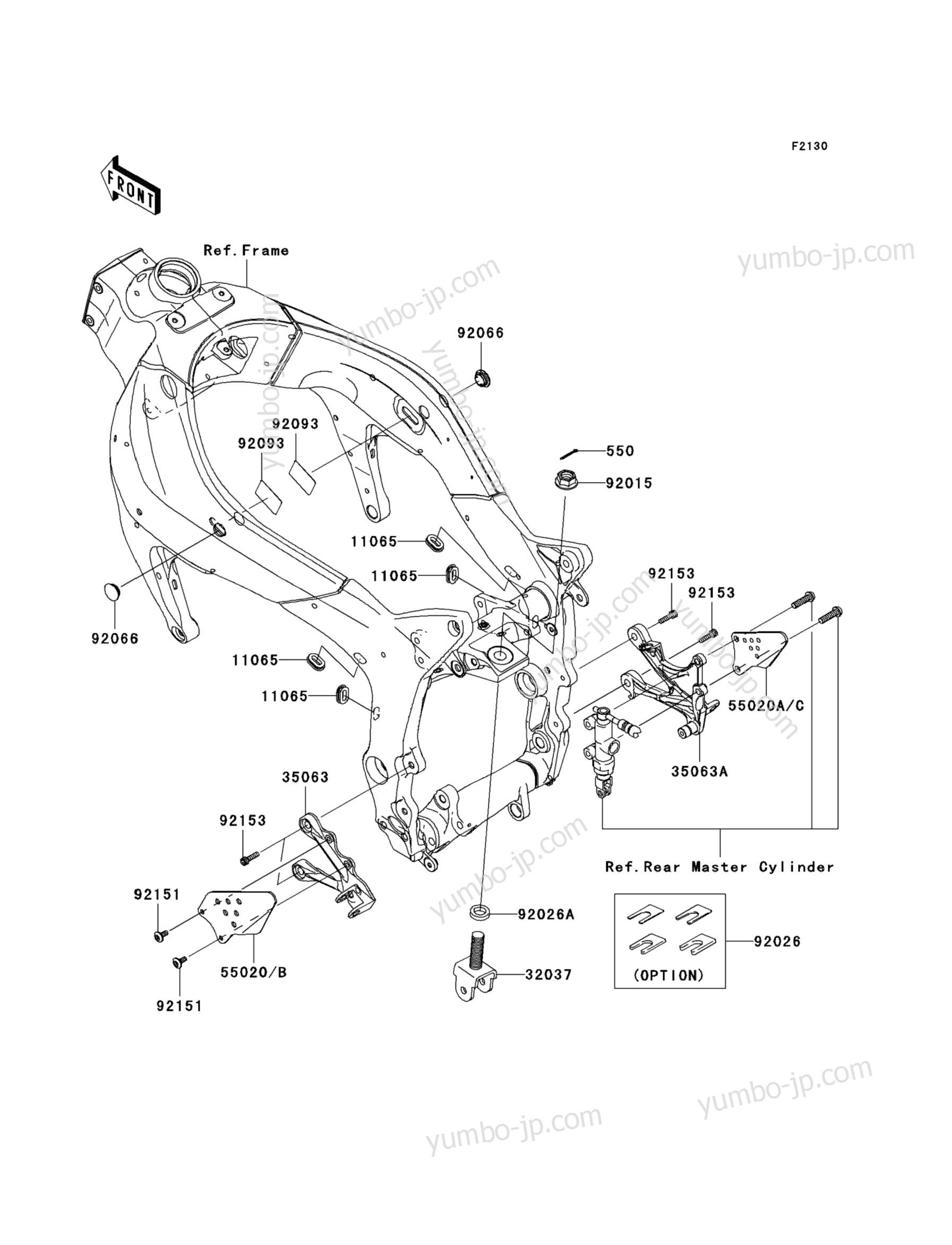 Frame Fittings(Front) for motorcycles KAWASAKI NINJA ZX-6R (ZX600P8F) 2008 year