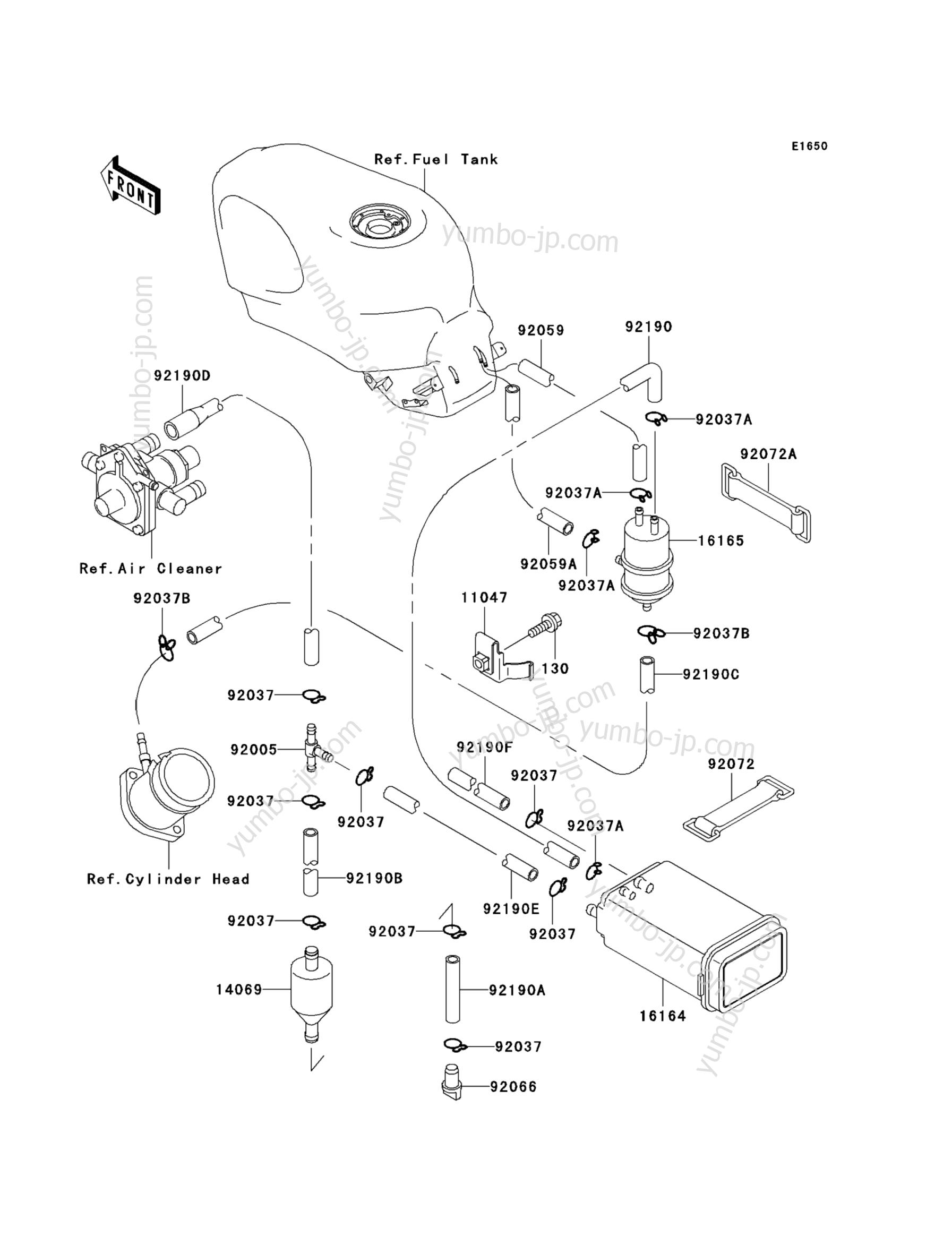 Fuel Evaporative System(E10&sim;E12) for motorcycles KAWASAKI ZZR600 (ZX600-E13) 2005 year