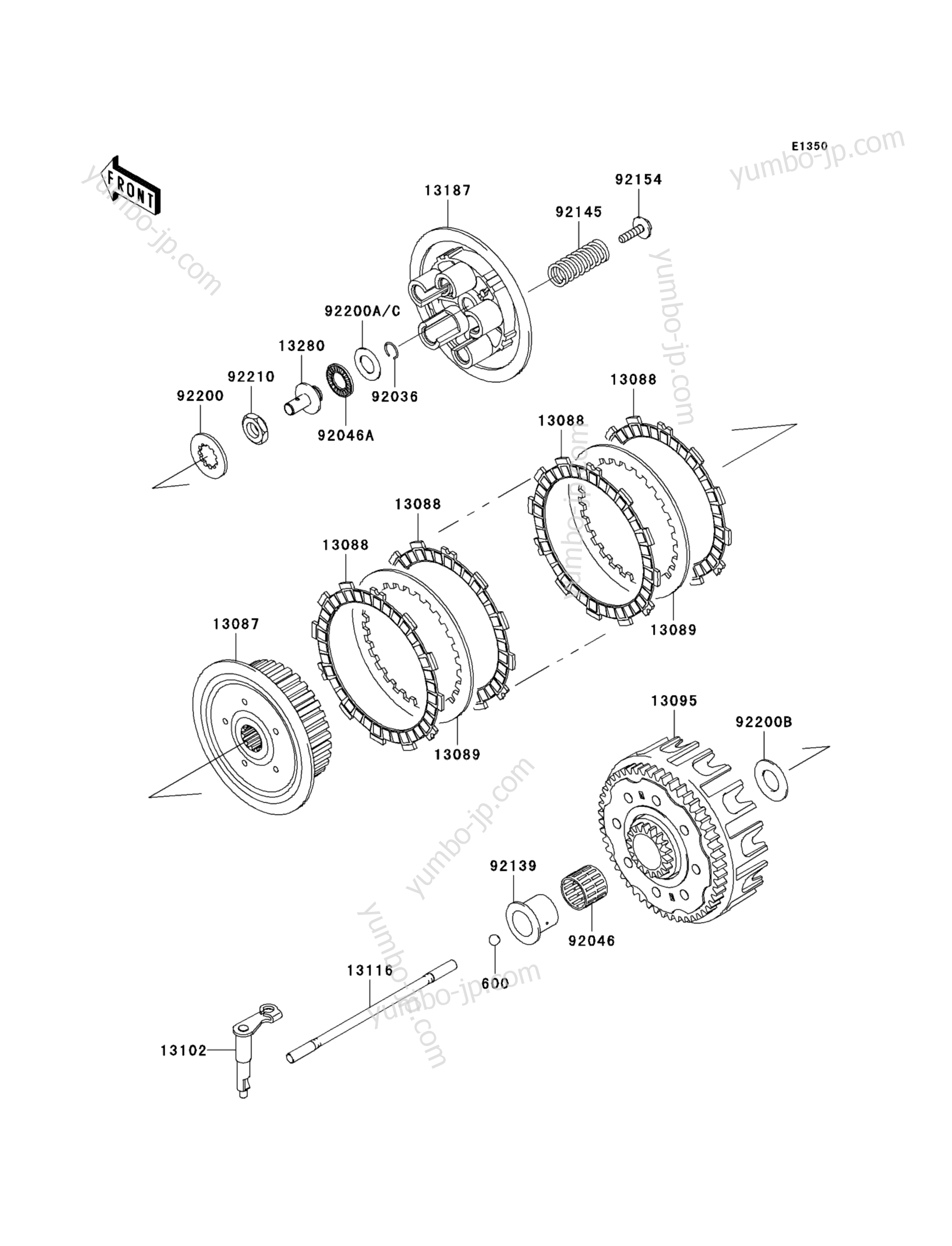 CLUTCH for motorcycles KAWASAKI KX250F (KX250W9FA) 2009 year