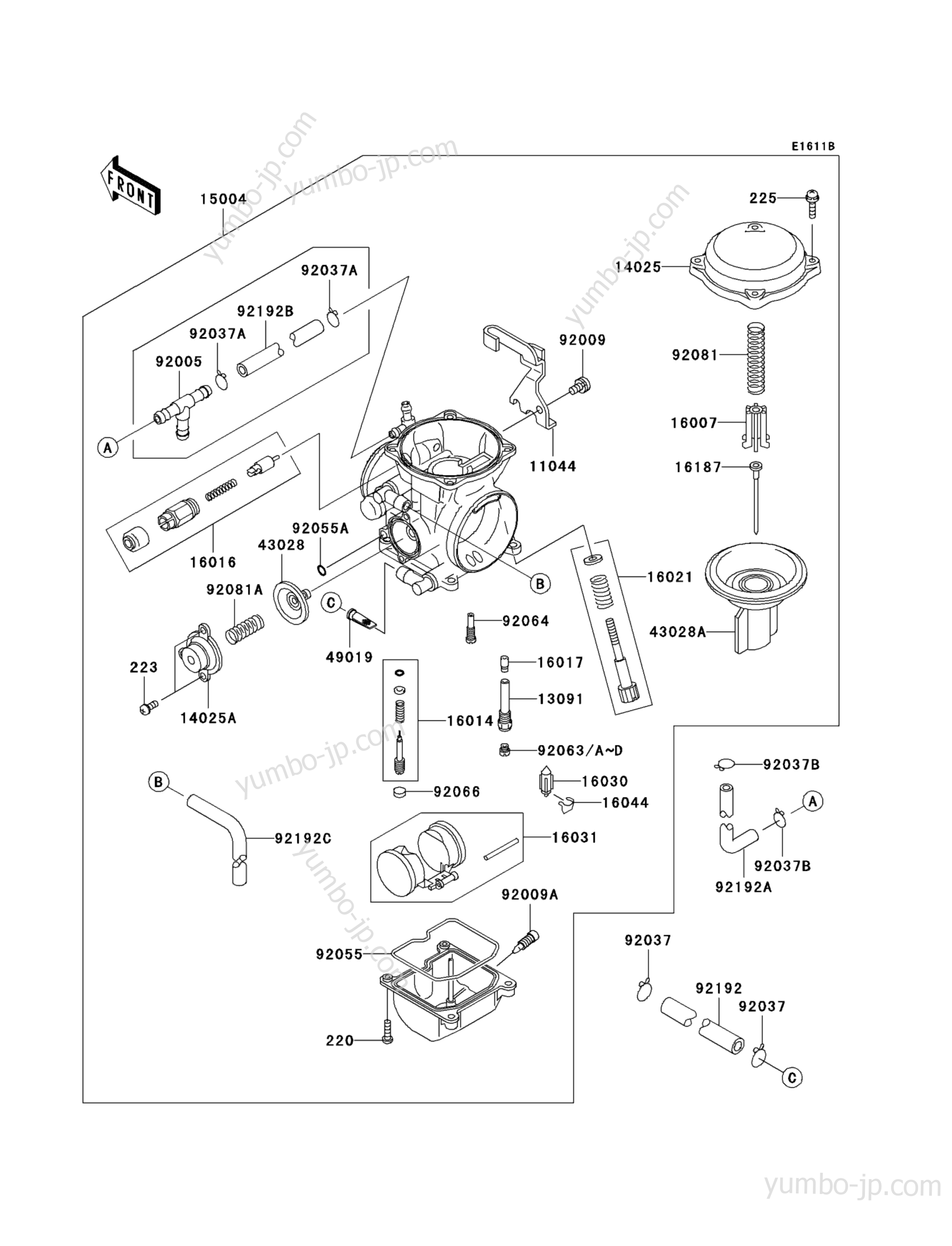 Carburetor(3/3)(EAF)(CA) for motorcycles KAWASAKI KLR650 (KL650EAF) 2010 year