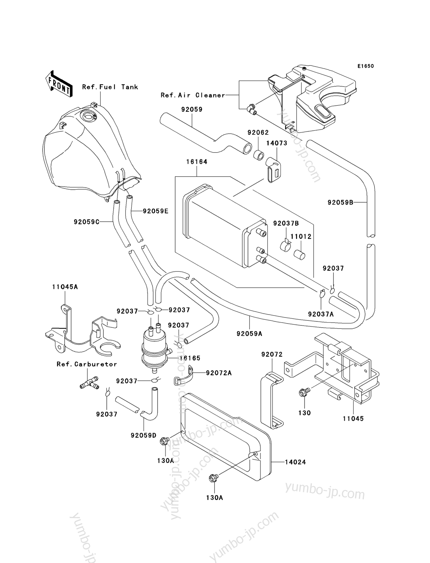 Fuel Evaporative System (CA) for motorcycles KAWASAKI KL650-A17 2003 year