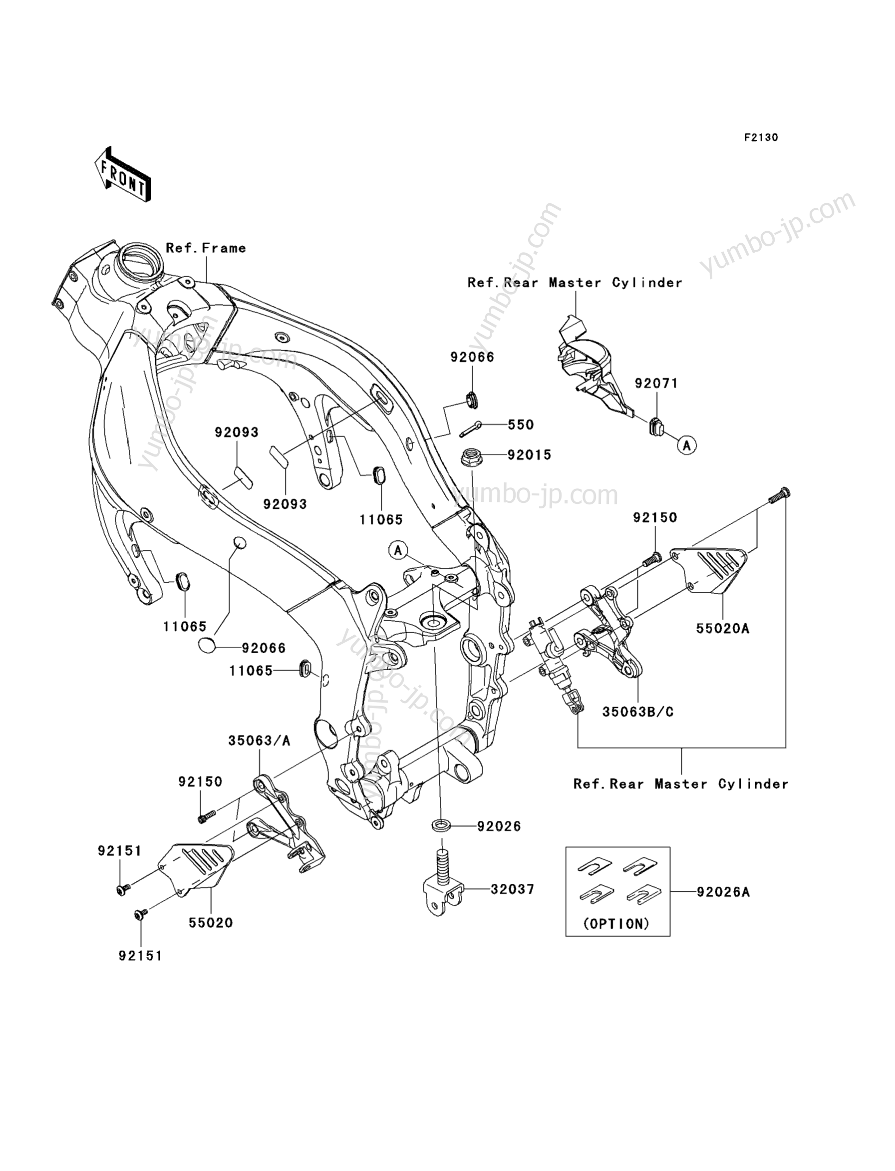 Frame Fittings(Front) for motorcycles KAWASAKI NINJA ZX-6R (ZX600R9F) 2009 year