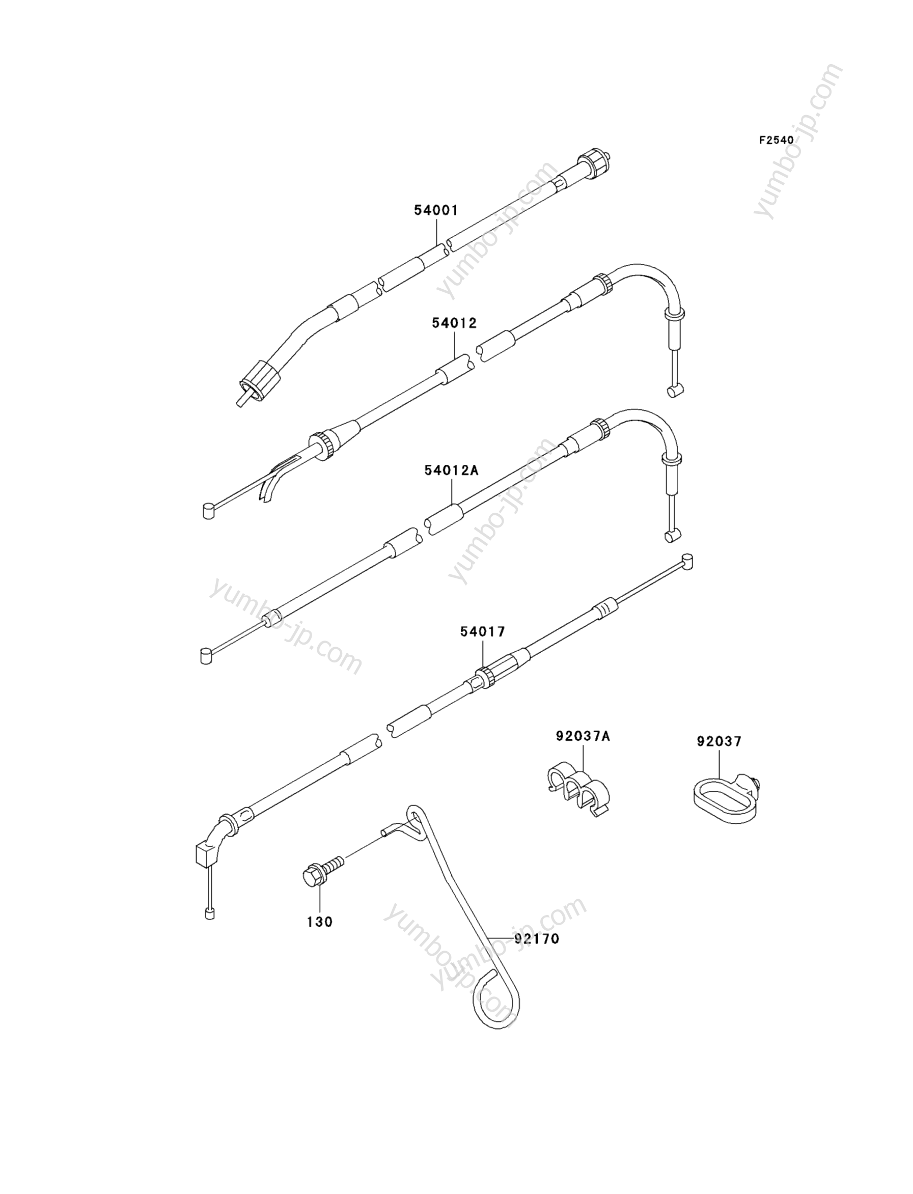 CABLES for motorcycles KAWASAKI NINJA ZX-7R (ZX750-P3) 1998 year