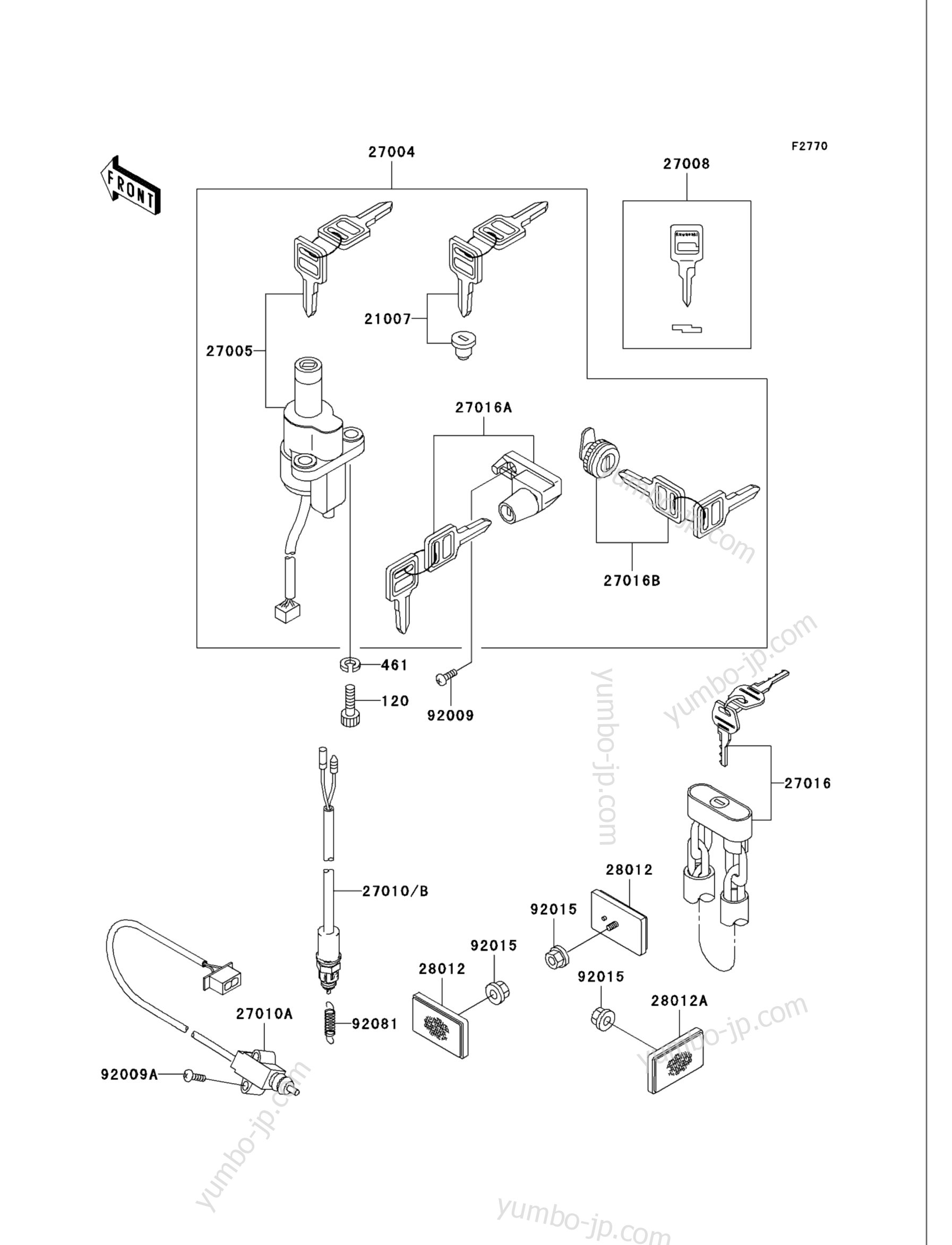 Ignition Switch/Locks/Reflectors for motorcycles KAWASAKI VULCAN 750 (VN750-A15) 1999 year