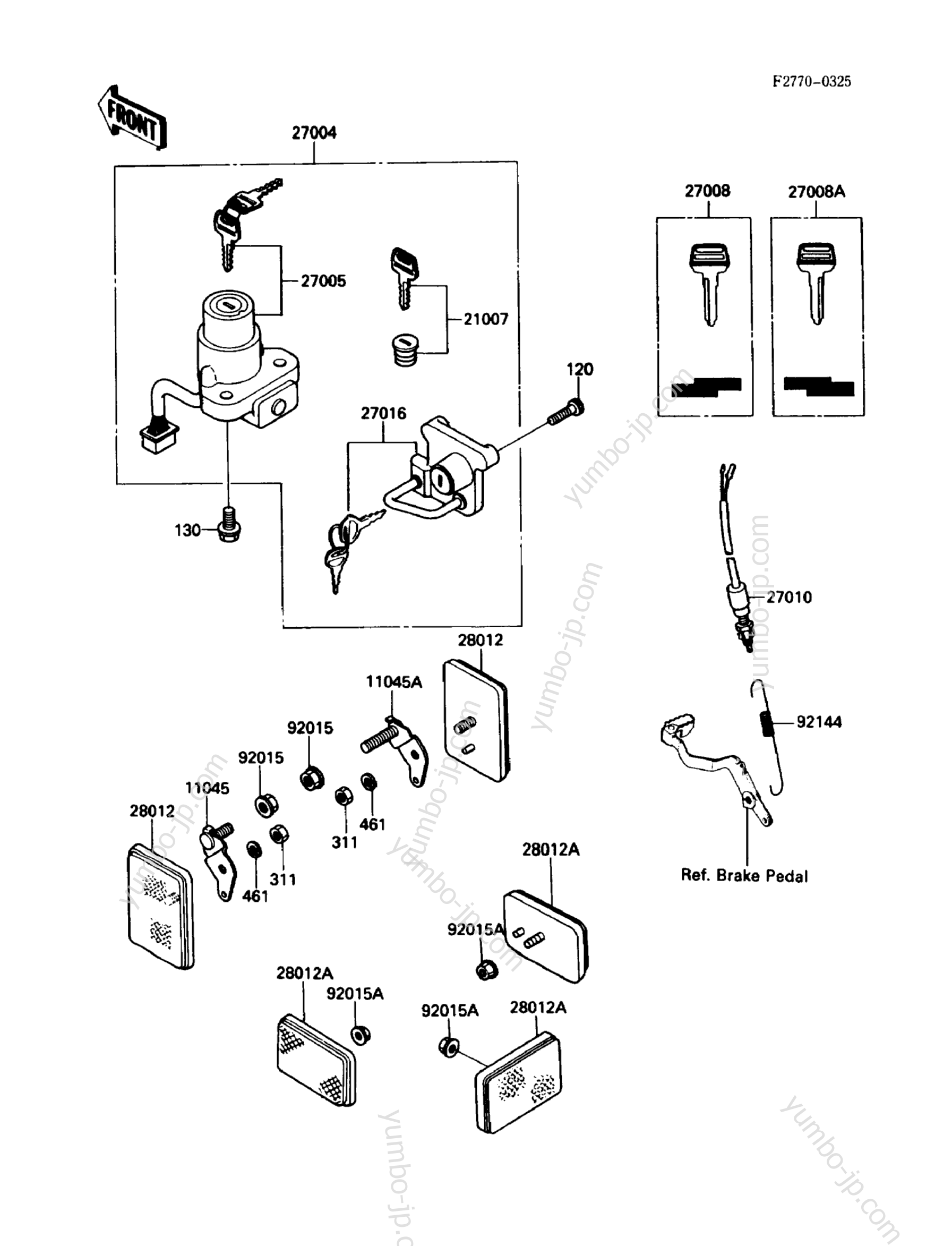 IGNITION SWITCH for motorcycles KAWASAKI KLR650 (KL650-A1) 1987 year