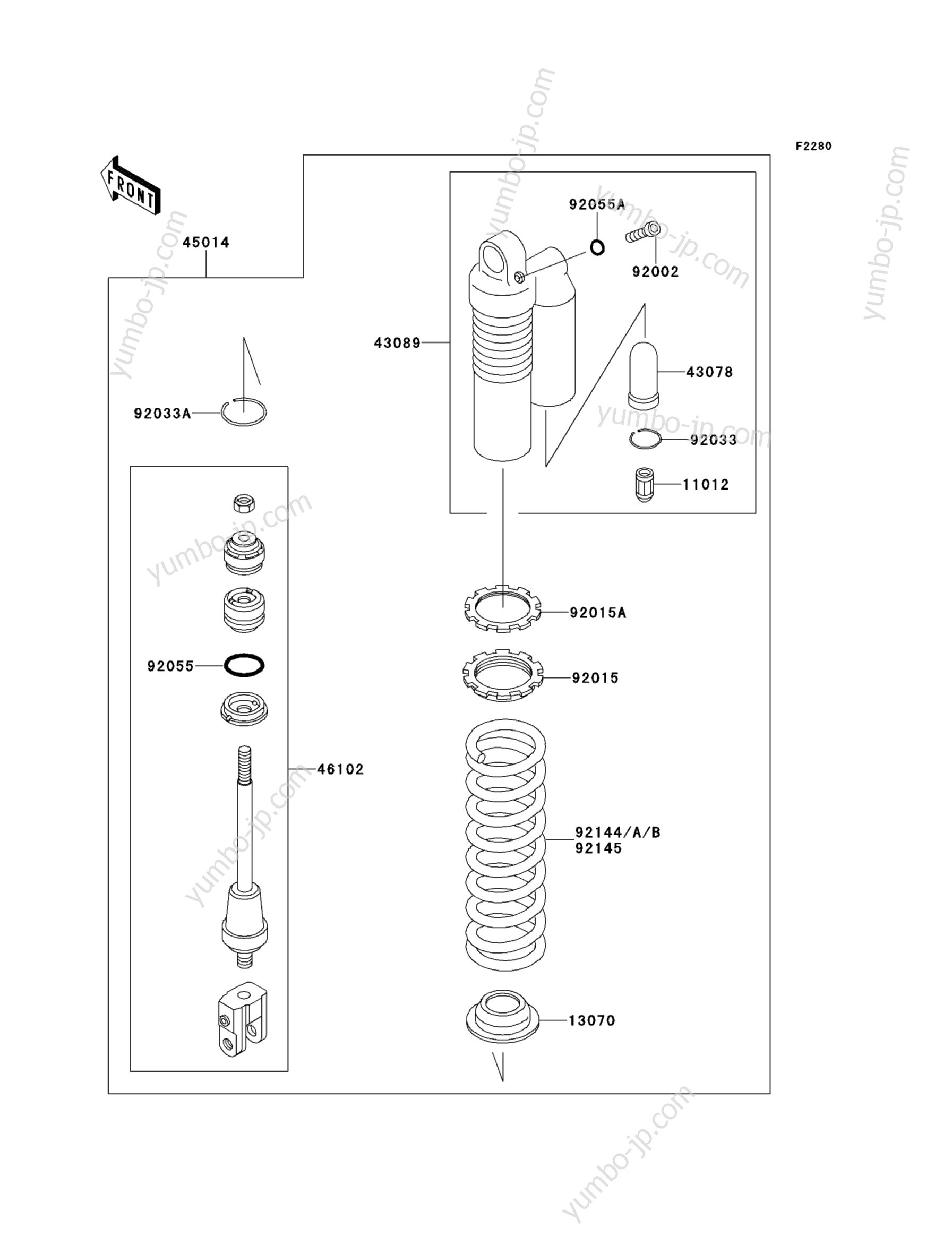 Shock Absorber(s) для мотоциклов KAWASAKI KX85 (KX85ADF) 2013 г.