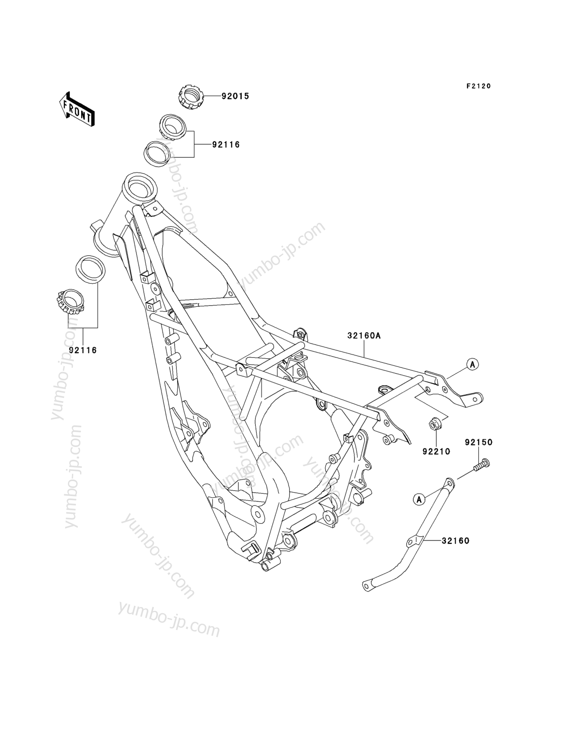 FRAME для мотоциклов KAWASAKI KX85 (KX85ADF) 2013 г.