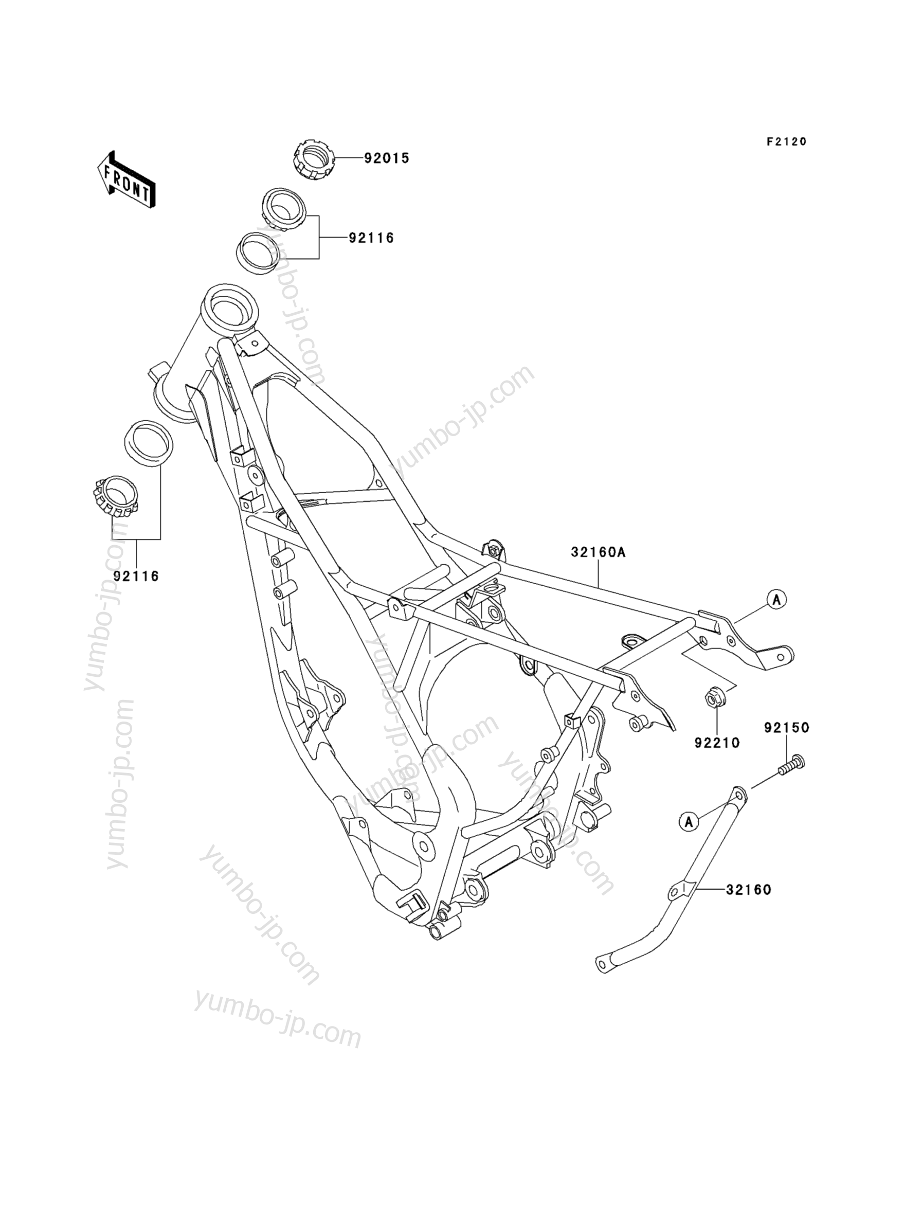 FRAME для мотоциклов KAWASAKI KX85 (KX85ACF) 2012 г.