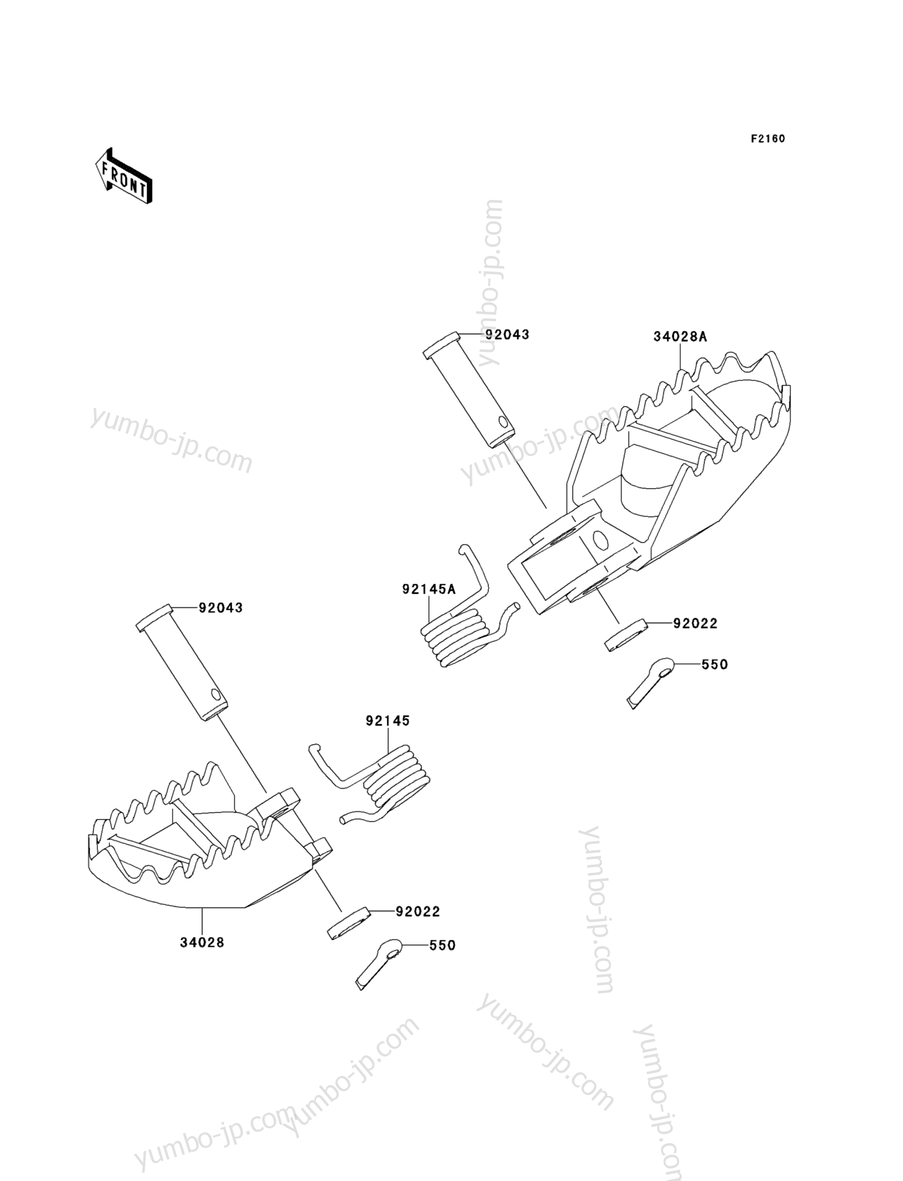 FOOTRESTS для мотоциклов KAWASAKI KX85 (KX85AAF) 2010 г.