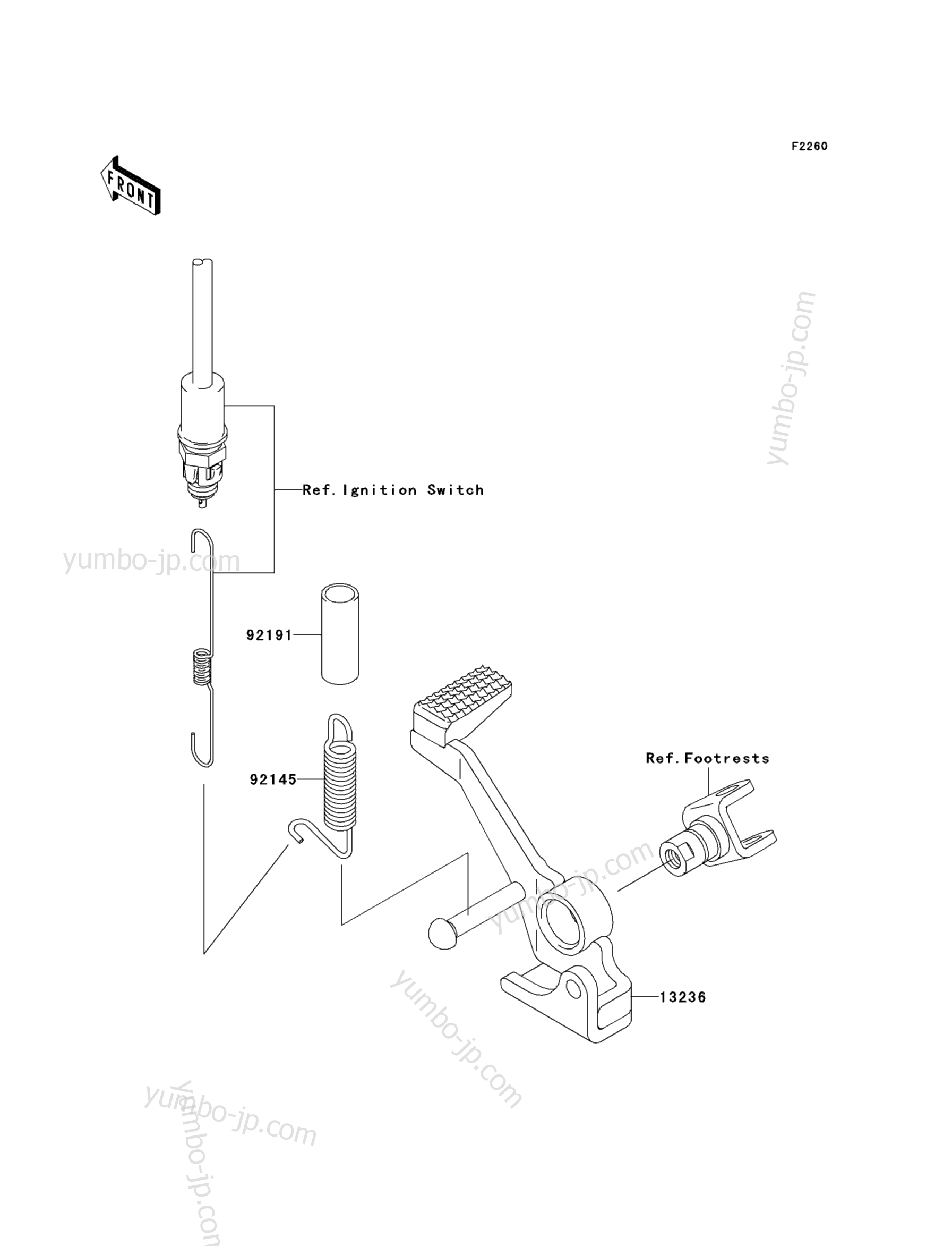 BRAKE PEDAL/TORQUE LINK для мотоциклов KAWASAKI Z750S (ZR750-K1) 2005 г.