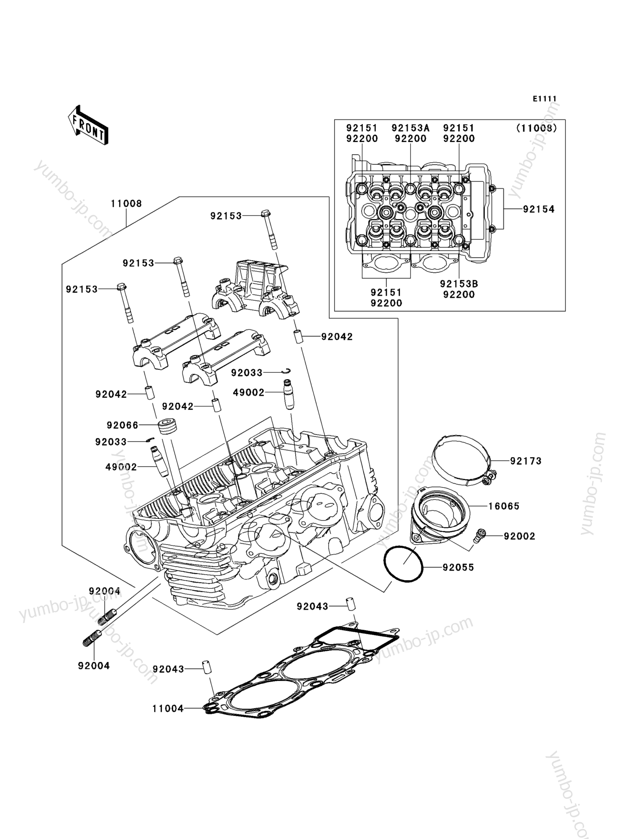 CYLINDER HEAD for motorcycles KAWASAKI VERSYS (KLE650CEF) 2014 year