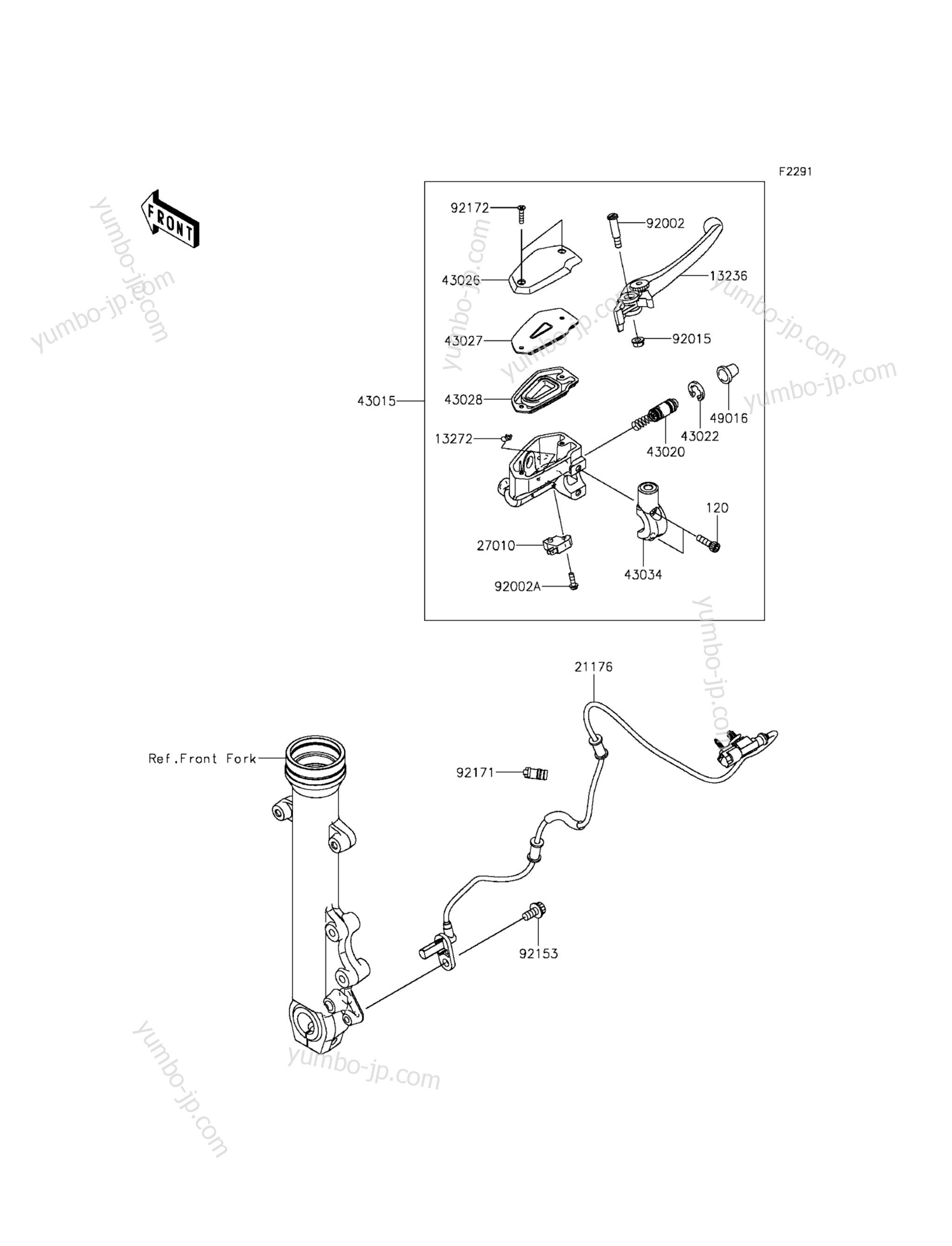 FRONT MASTER CYLINDER для мотоциклов KAWASAKI VULCAN S ABS (EN650BGFA) 2016 г.