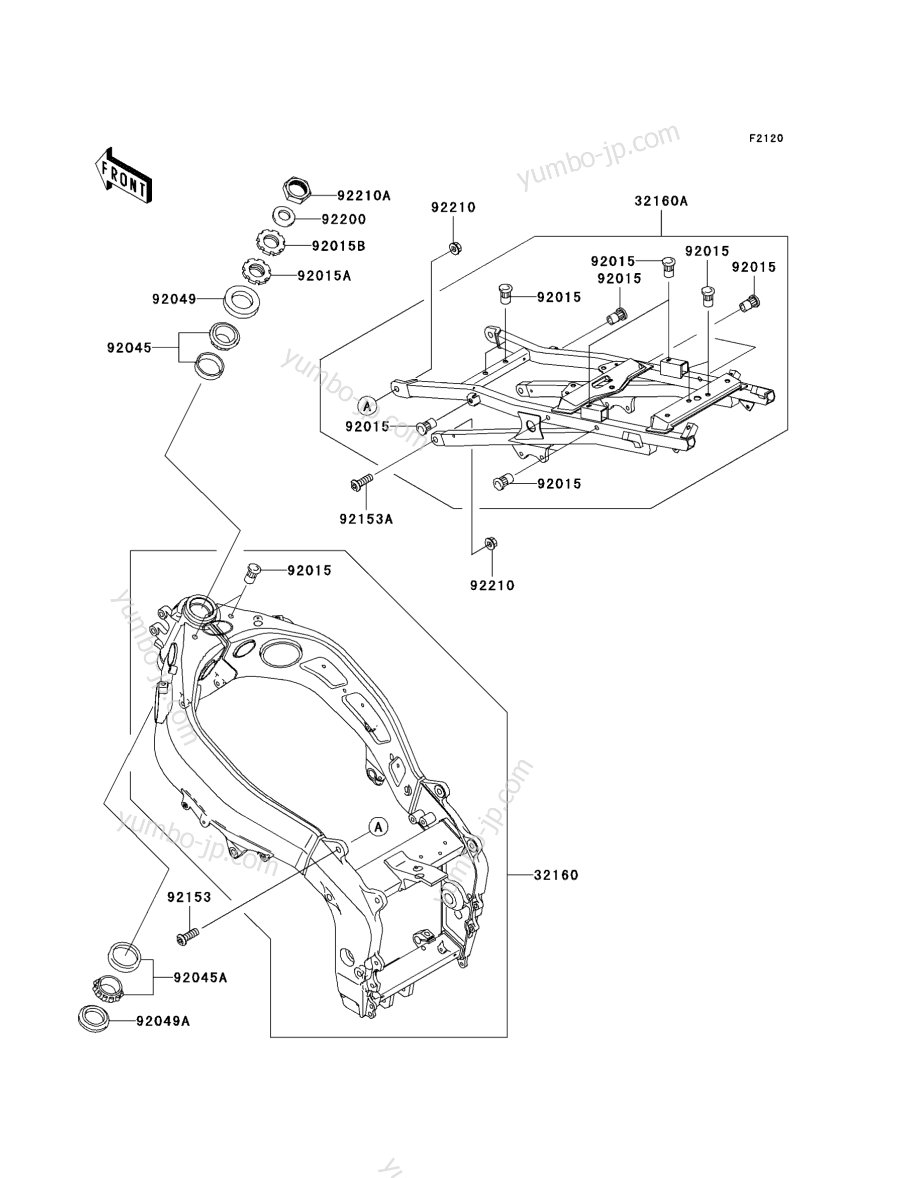 FRAME для мотоциклов KAWASAKI ZZR600 (ZX600J7F) 2007 г.