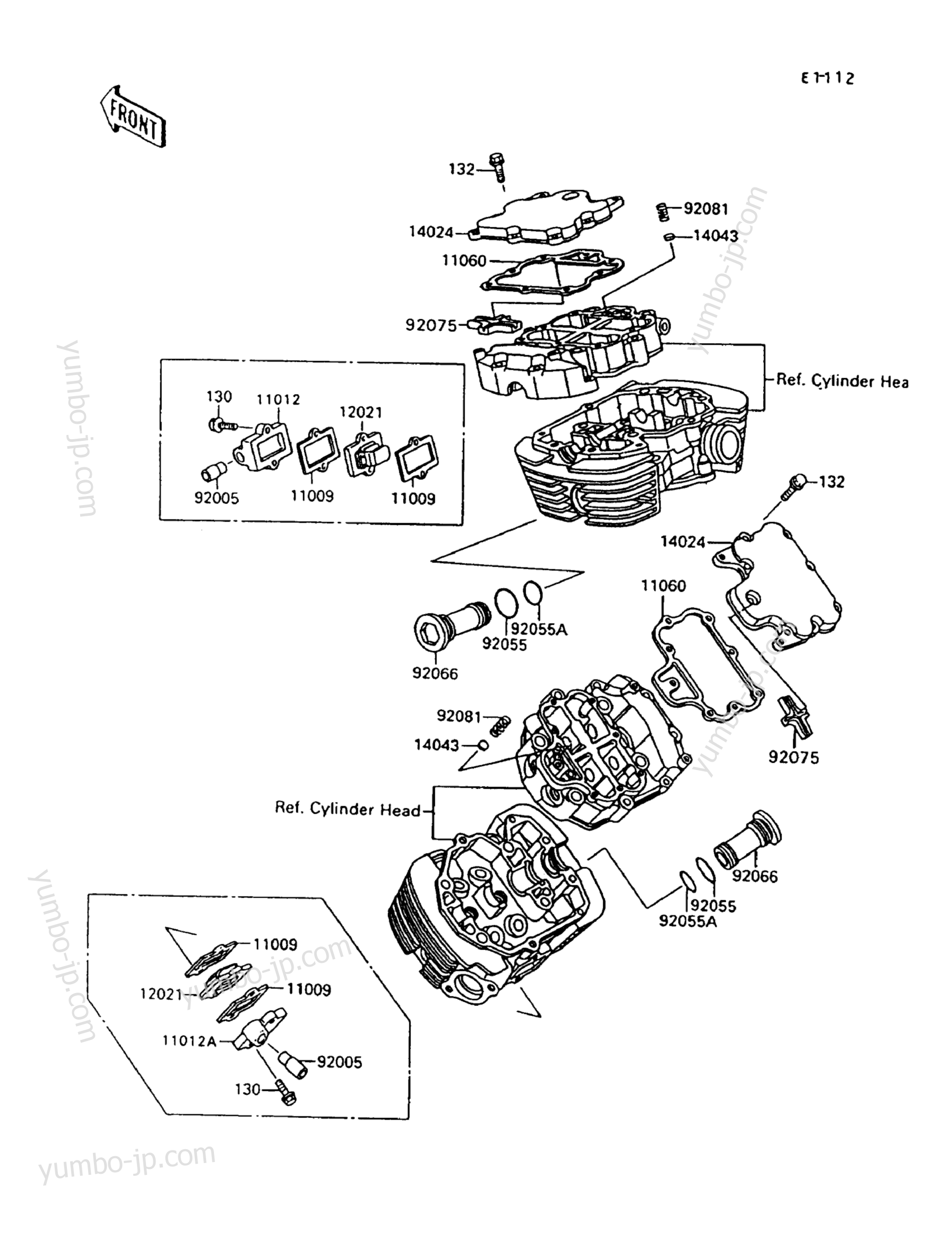 Крышка головки блока цилиндров для мотоциклов KAWASAKI VULCAN 1500 (VN1500-A11) 1997 г.