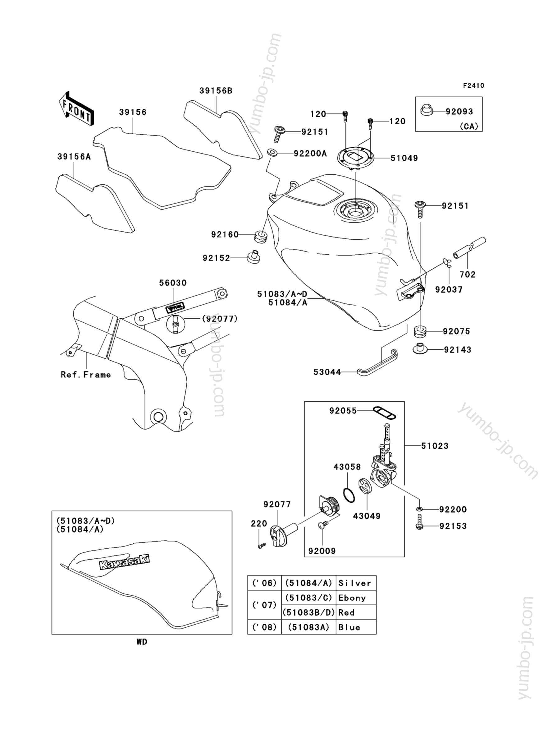 YUMBO | spare parts catalog for мотоцикла KAWASAKI ZZR600 