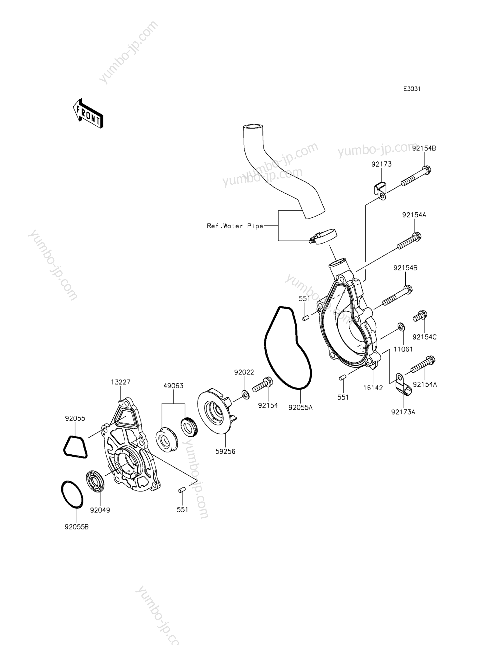 WATER PUMP for motorcycles KAWASAKI VULCAN S ABS (EN650BGFA) 2016 year