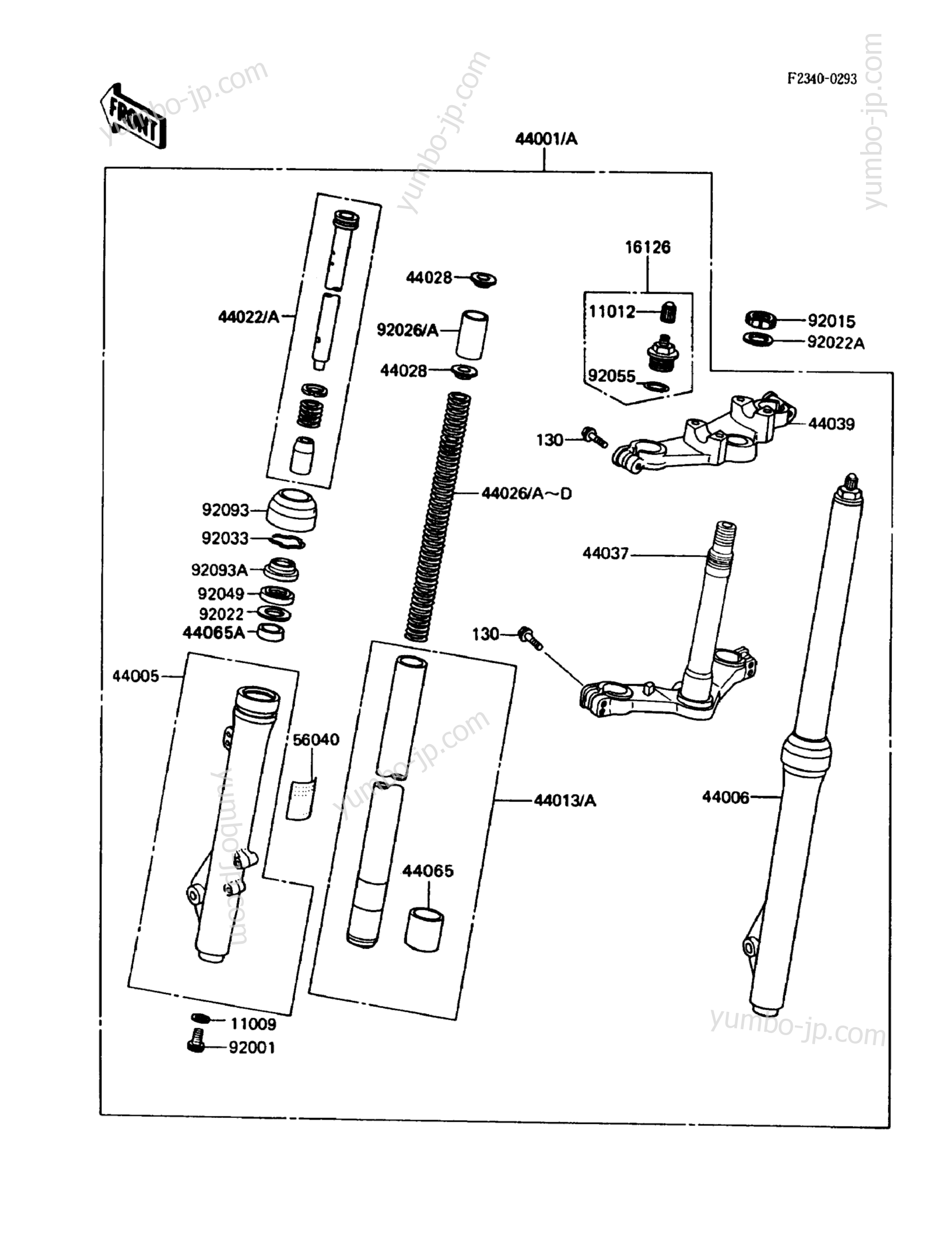 Front Fork(L2/N2/) for motorcycles KAWASAKI KX80 (KX80-L2) 1989 year