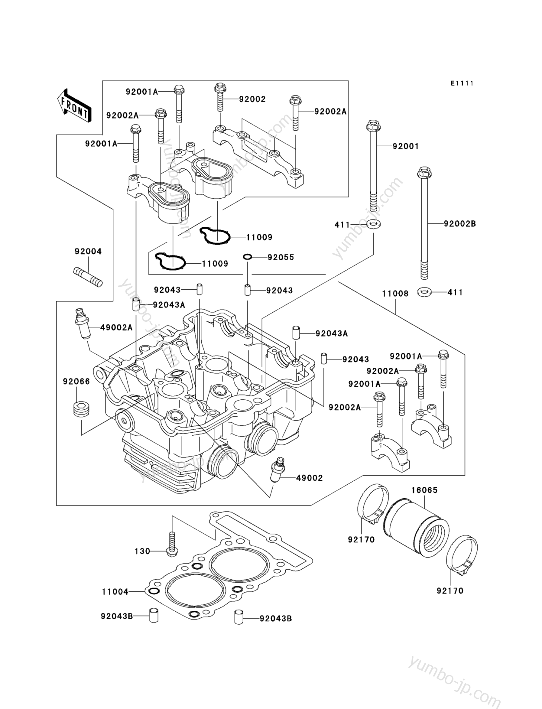 CYLINDER HEAD for motorcycles KAWASAKI NINJA 250R (EX250-F17) 2003 year