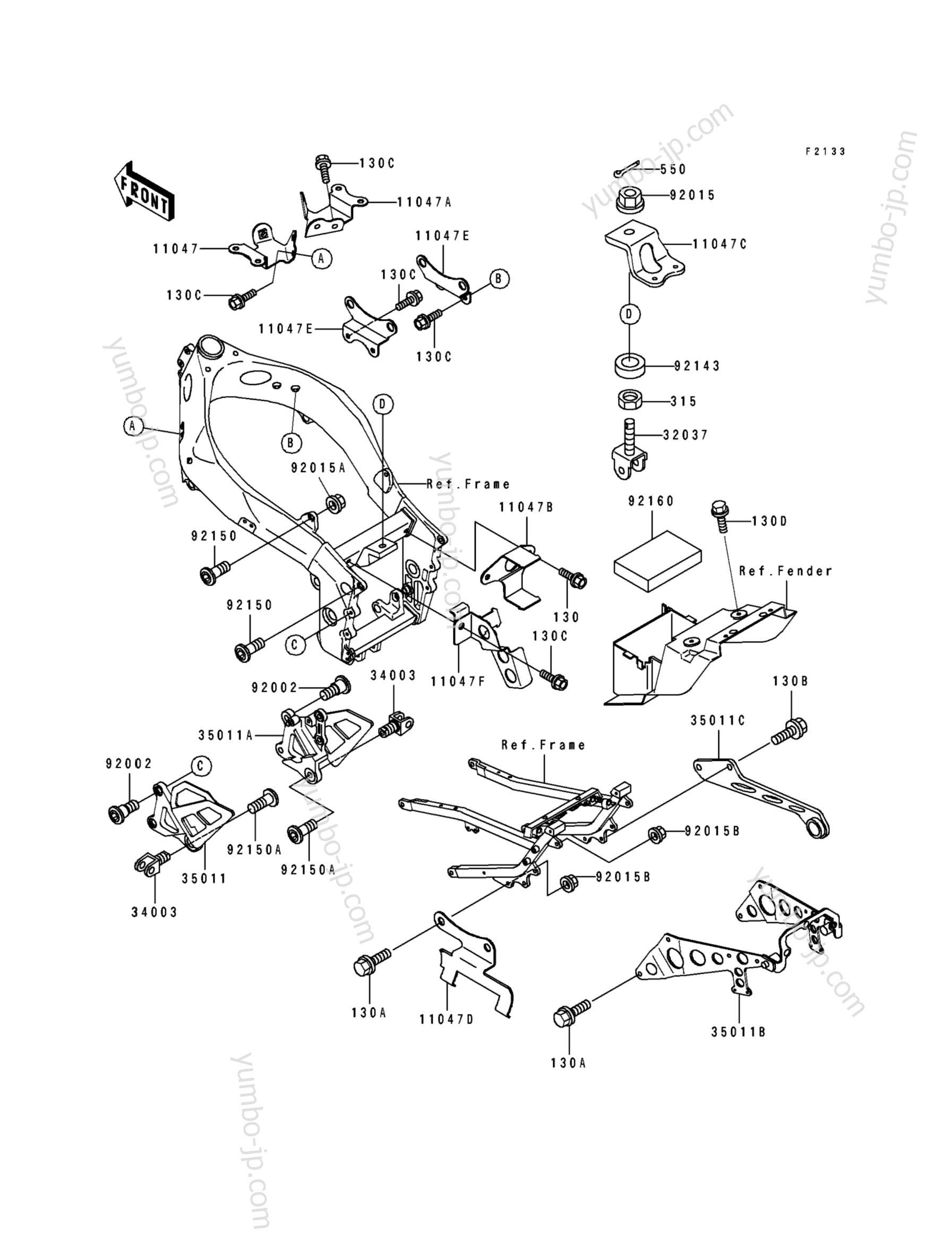 Electro Bracket для мотоциклов KAWASAKI NINJA ZX-7R (ZX750-K2) 1992 г.