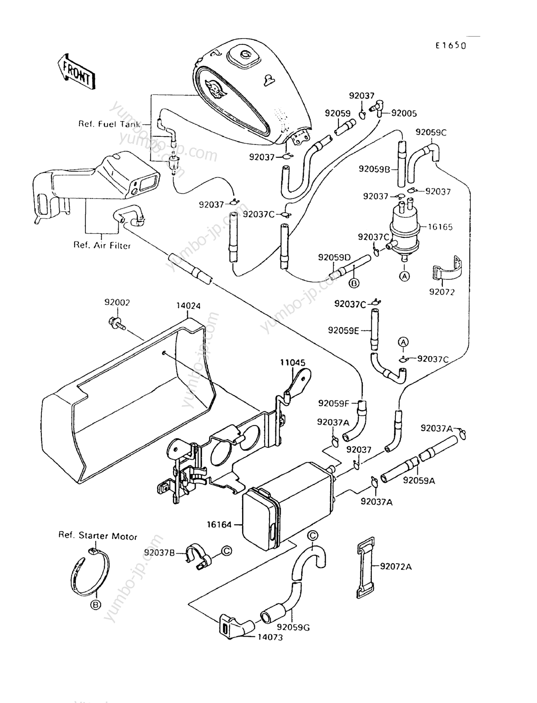 FUEL EVAPORATIVE SYSTEM for motorcycles KAWASAKI VULCAN 88 (VN1500-A6) 1992 year