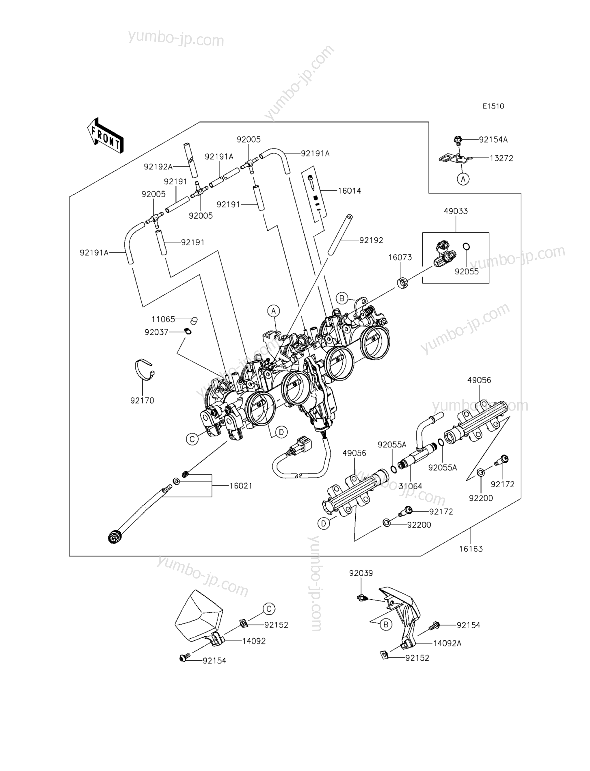 THROTTLE для мотоциклов KAWASAKI Z800 ABS (ZR800BGF) 2016 г.