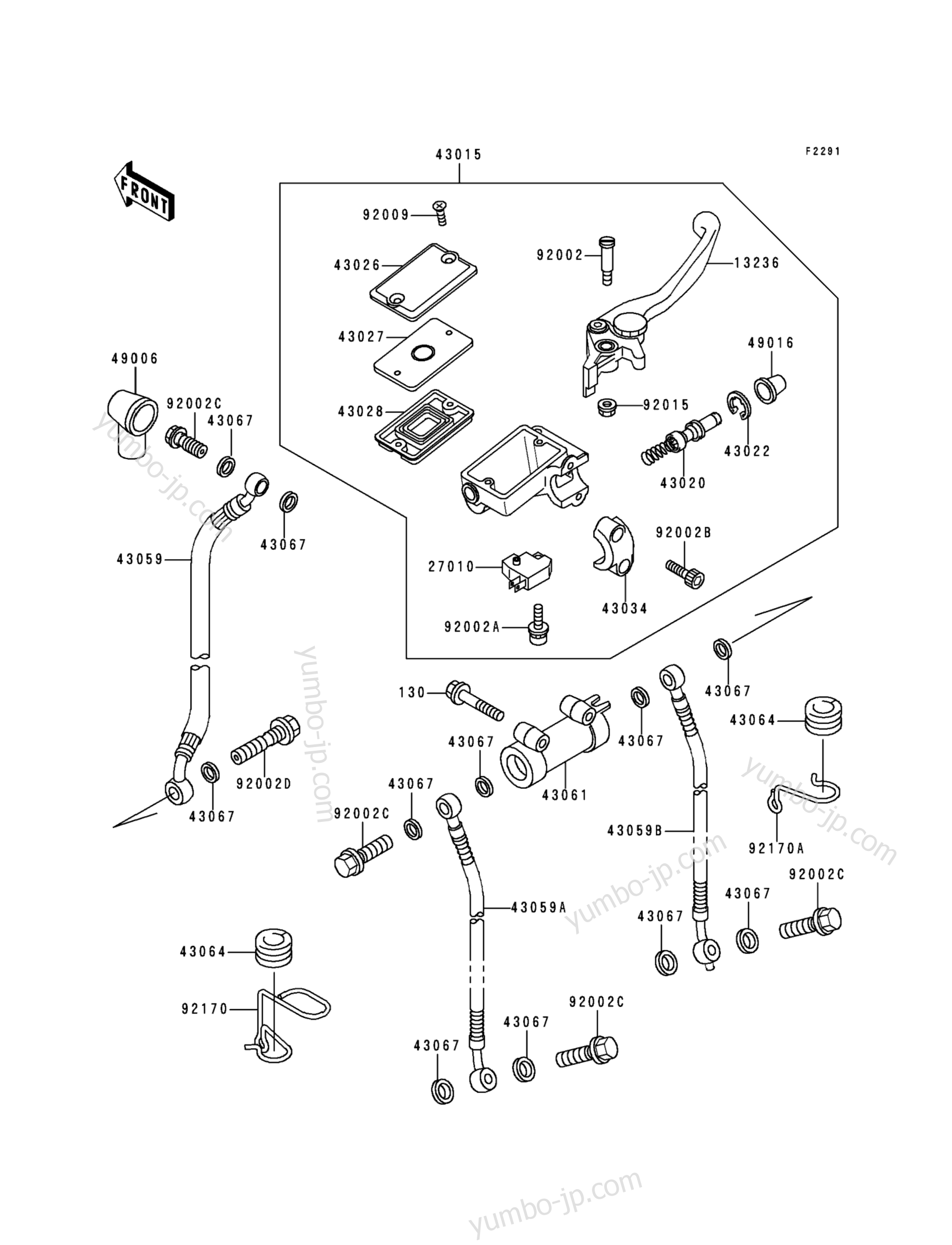 FRONT MASTER CYLINDER для мотоциклов KAWASAKI ZRX1100 (ZR1100-C4) 2000 г.