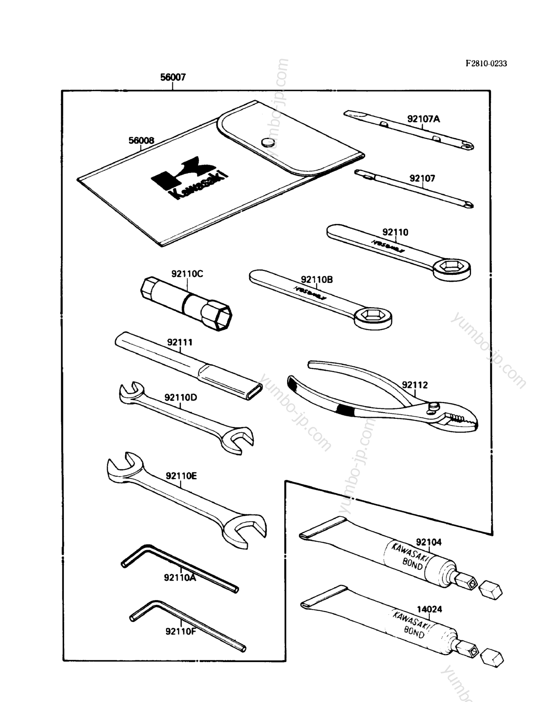 OWNER'S TOOLS for motorcycles KAWASAKI EX500 (EX500-A3) 1989 year