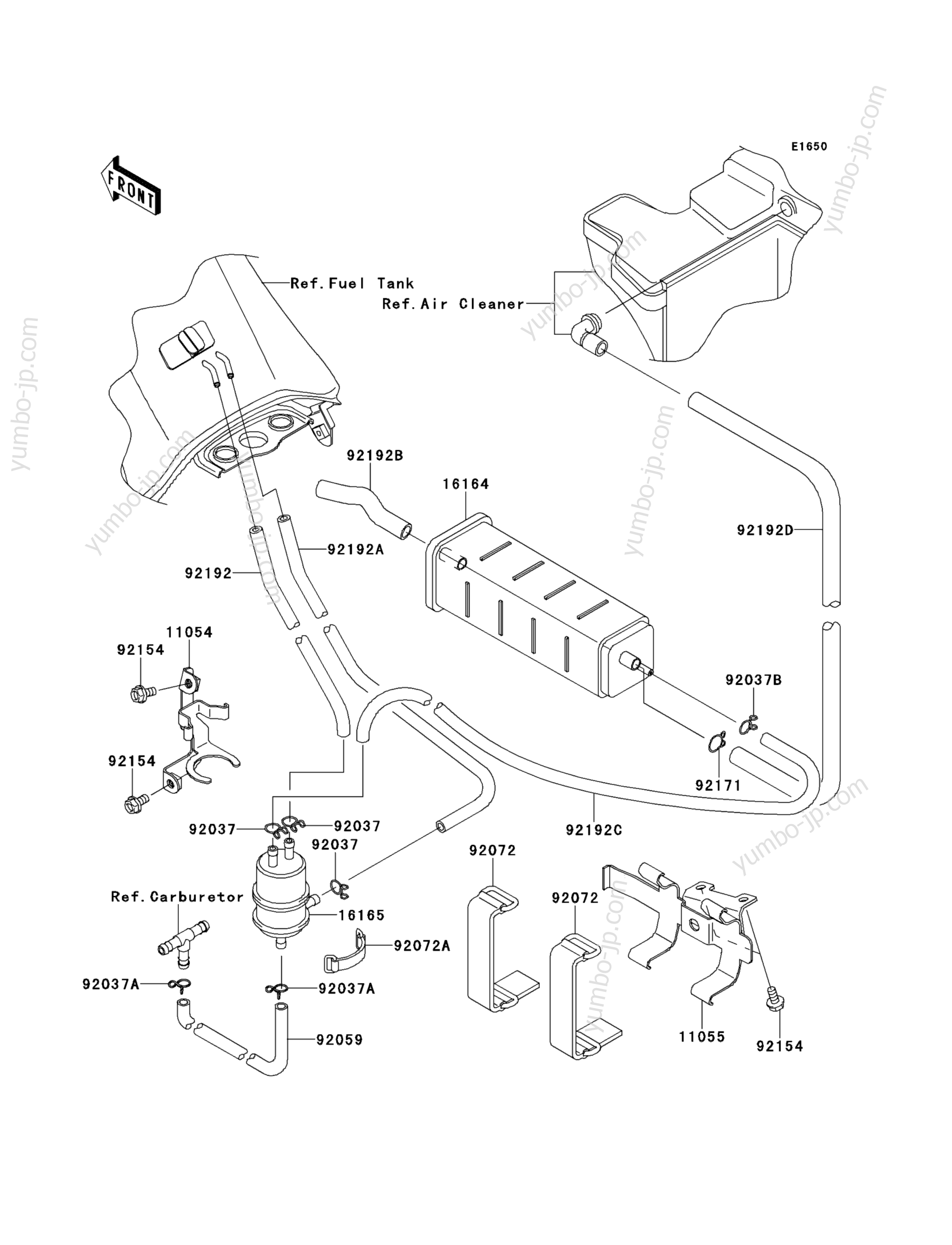 Fuel Evaporative System(CA) for motorcycles KAWASAKI KLR650 (KL650ECF) 2012 year
