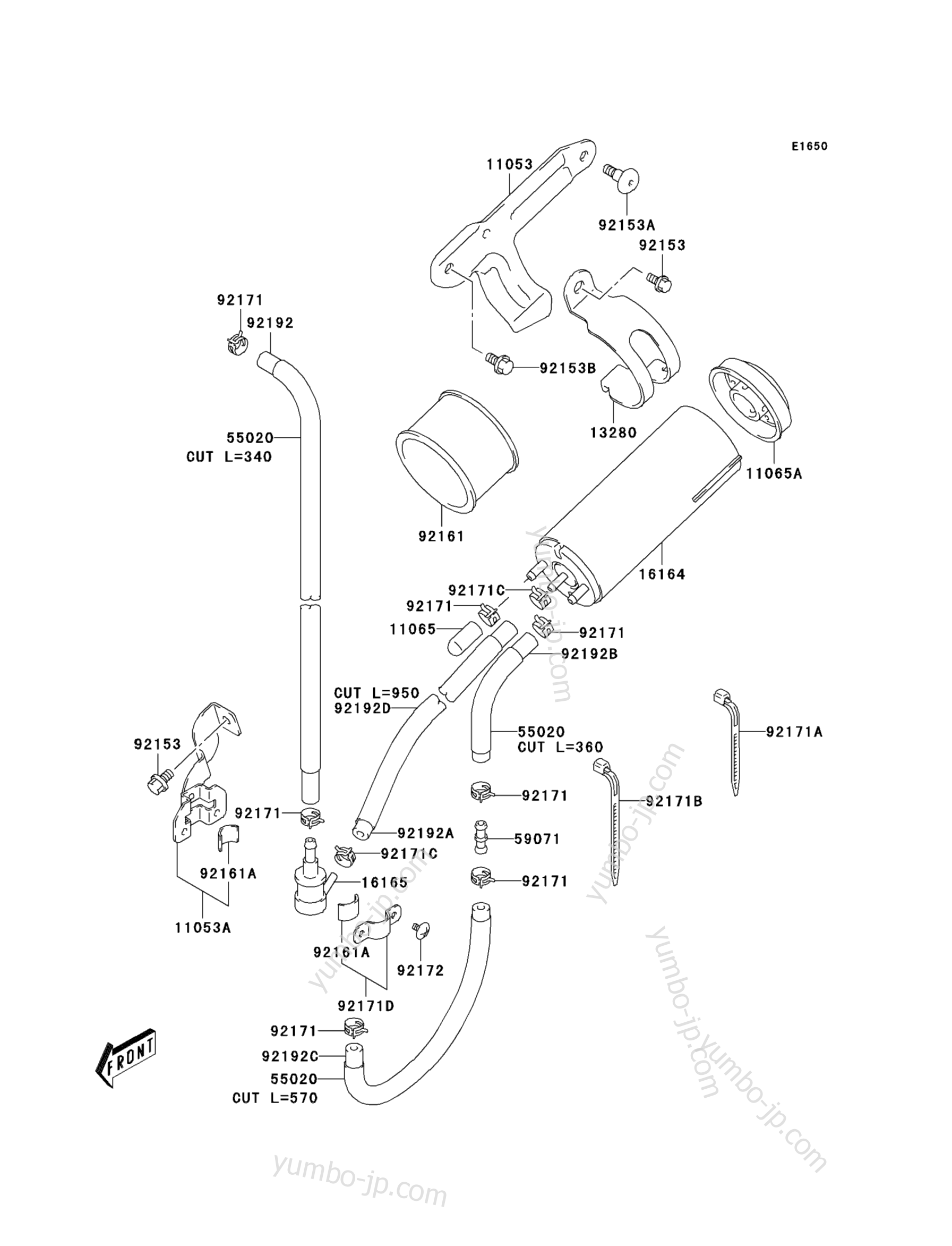 Fuel Evaporative System (CA) for motorcycles KAWASAKI KLX400SR (KLX400-A1) 2003 year