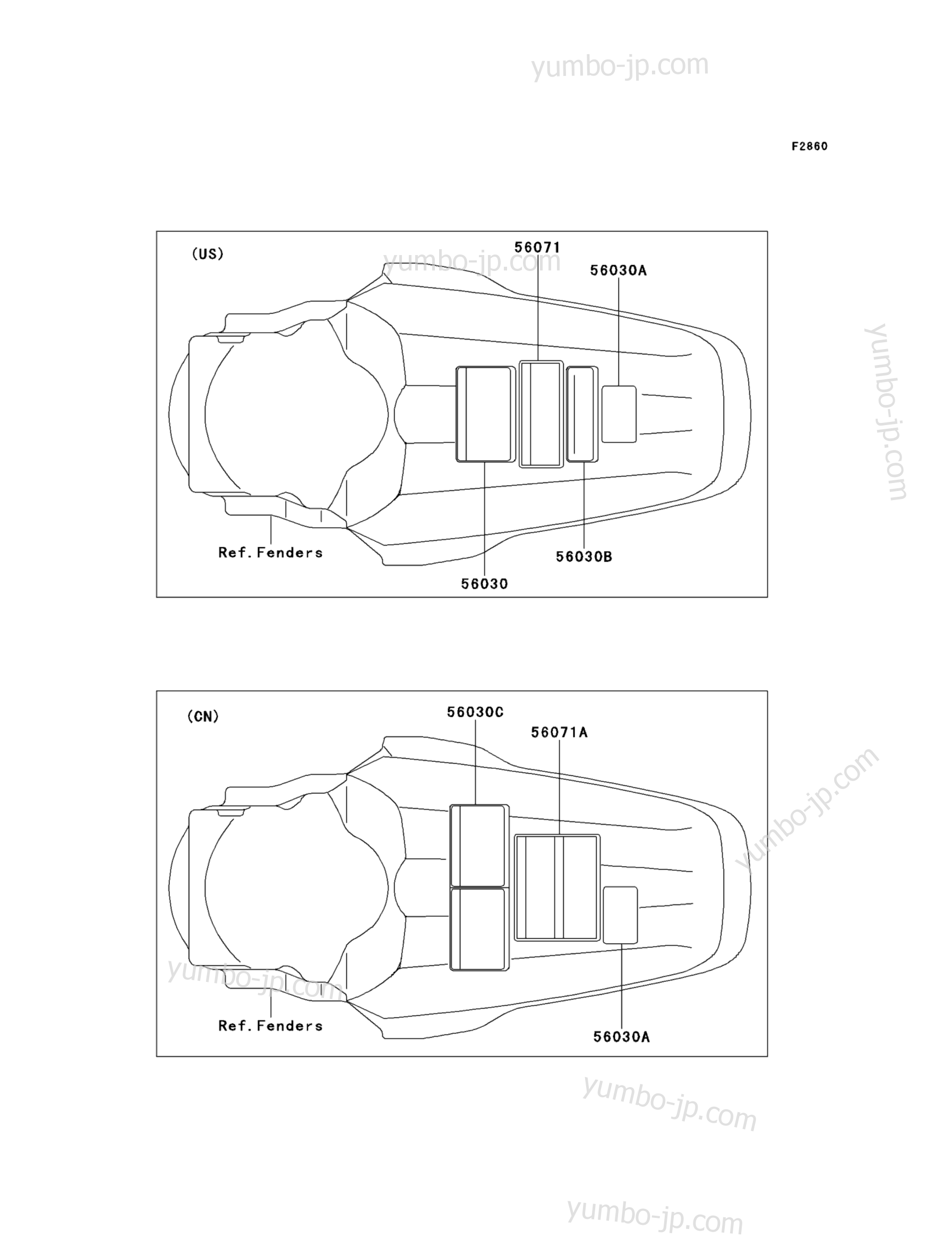 LABELS for motorcycles KAWASAKI KX85 (KX85AAF) 2010 year