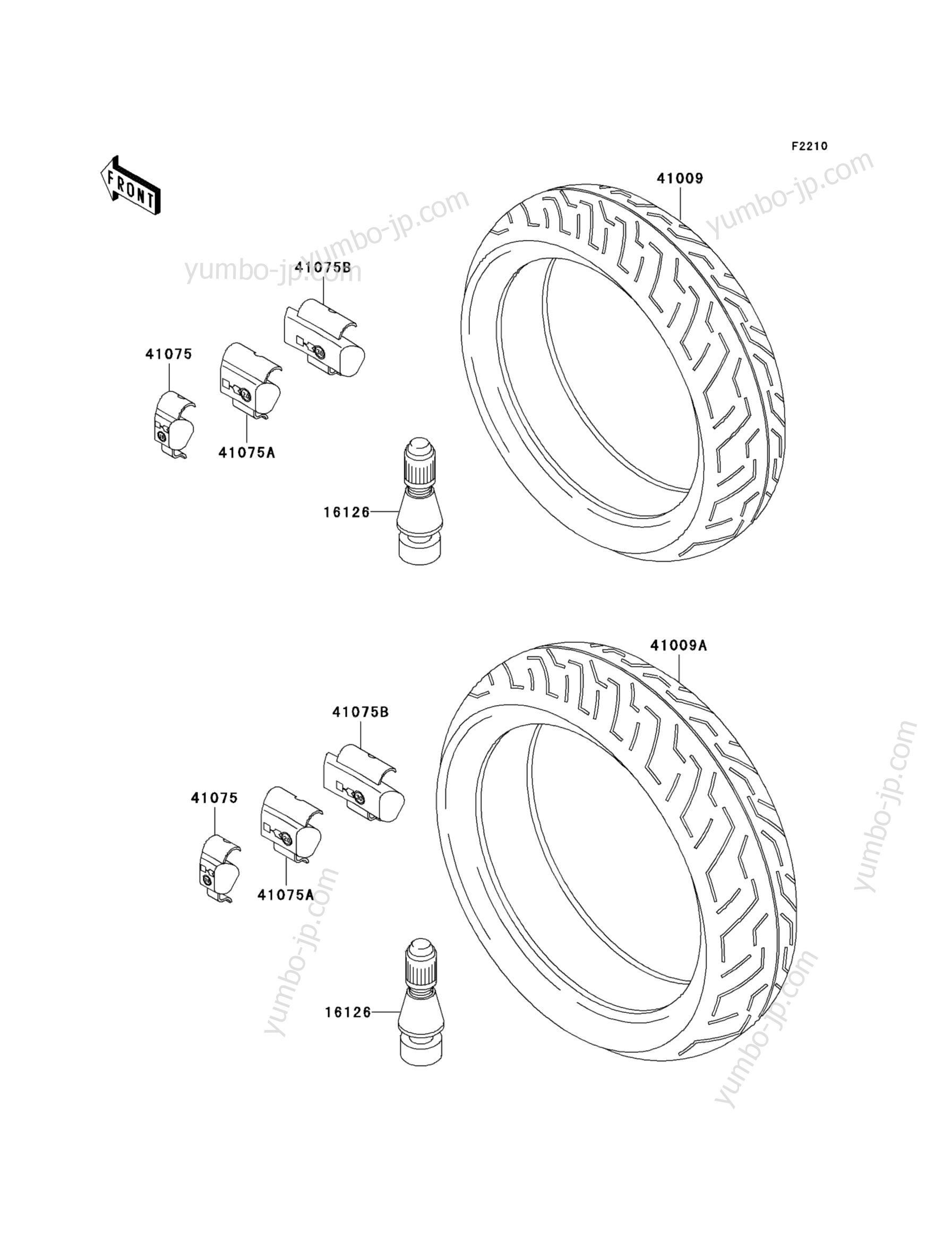 Tires для мотоциклов KAWASAKI NINJA ZX-7R (ZX750-P1) 1996 г.