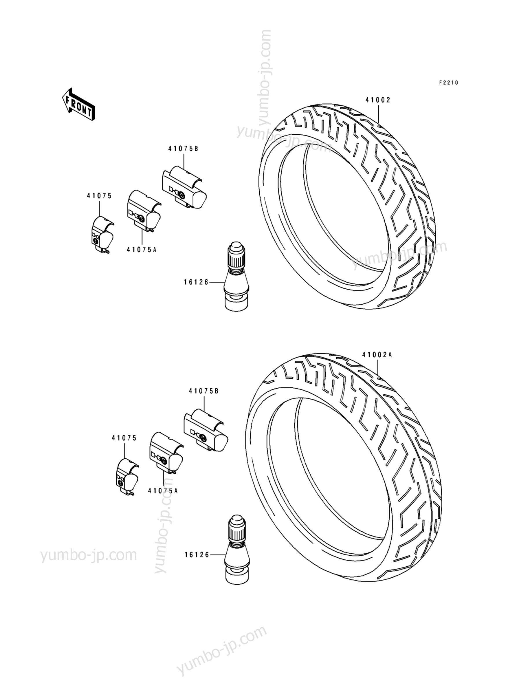 Tires for motorcycles KAWASAKI NINJA ZX-7 (ZX750-L2) 1994 year