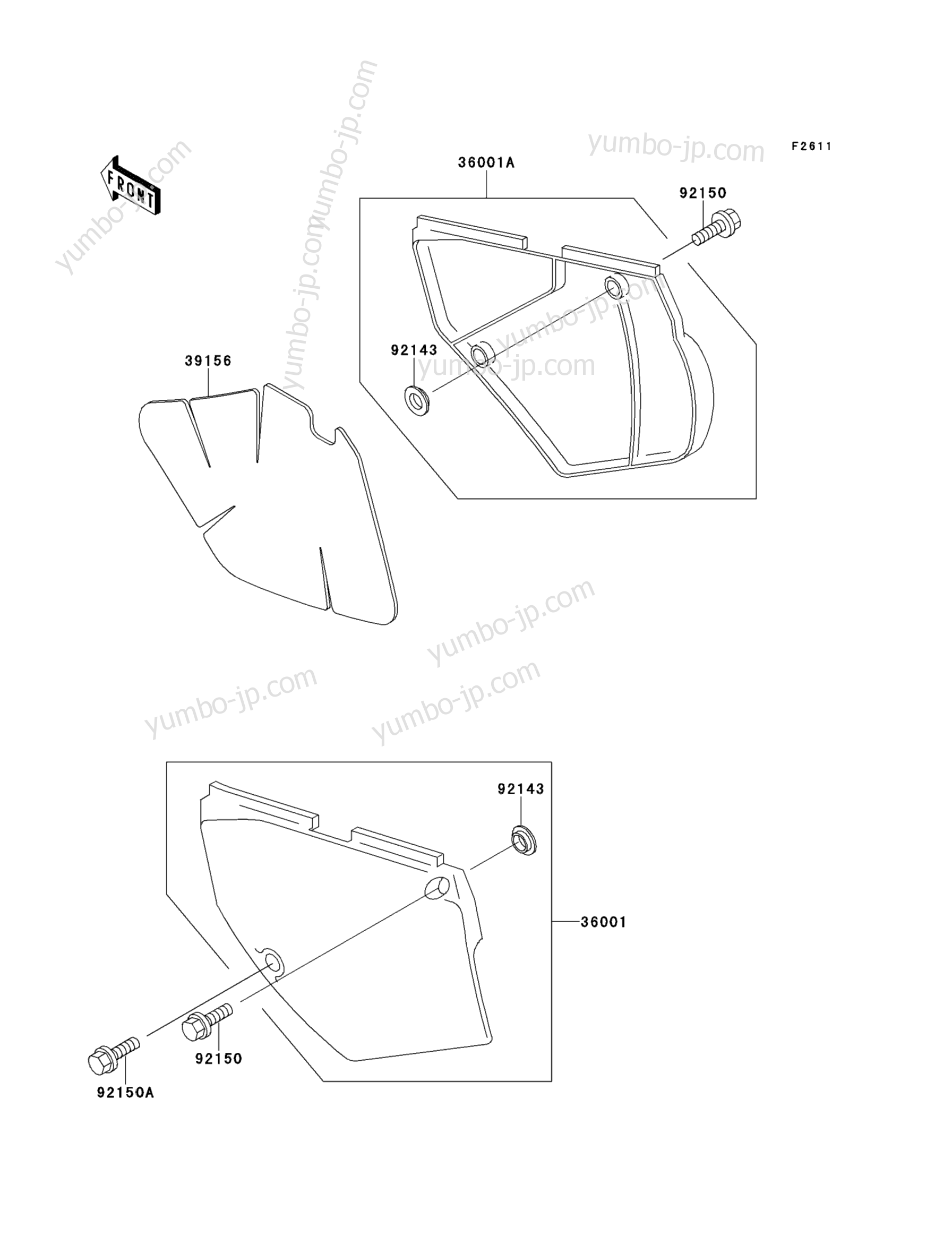 SIDE COVERS for motorcycles KAWASAKI KLX650R (KLX650-D1) 1996 year