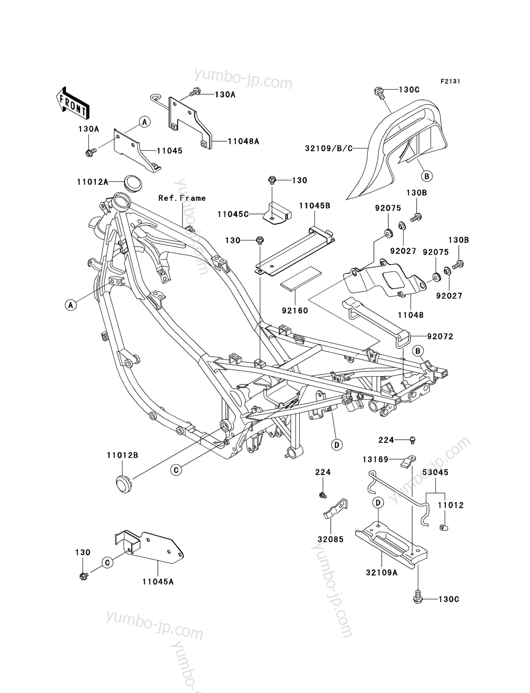 Frame Fittings для мотоциклов KAWASAKI NINJA 500 (EX500-D12) 2005 г.