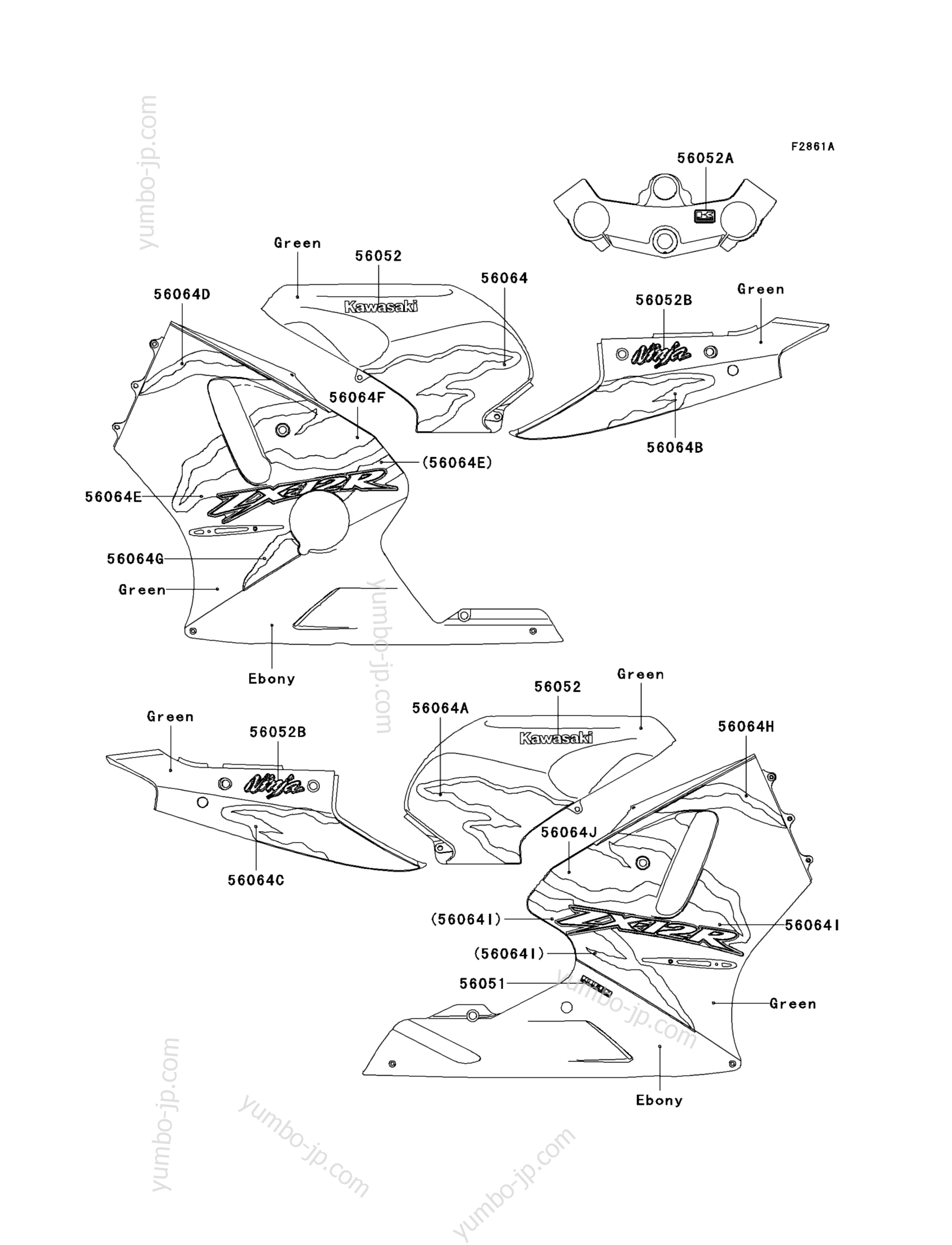 YUMBO | spare parts catalog for мотоцикла KAWASAKI NINJA ZX