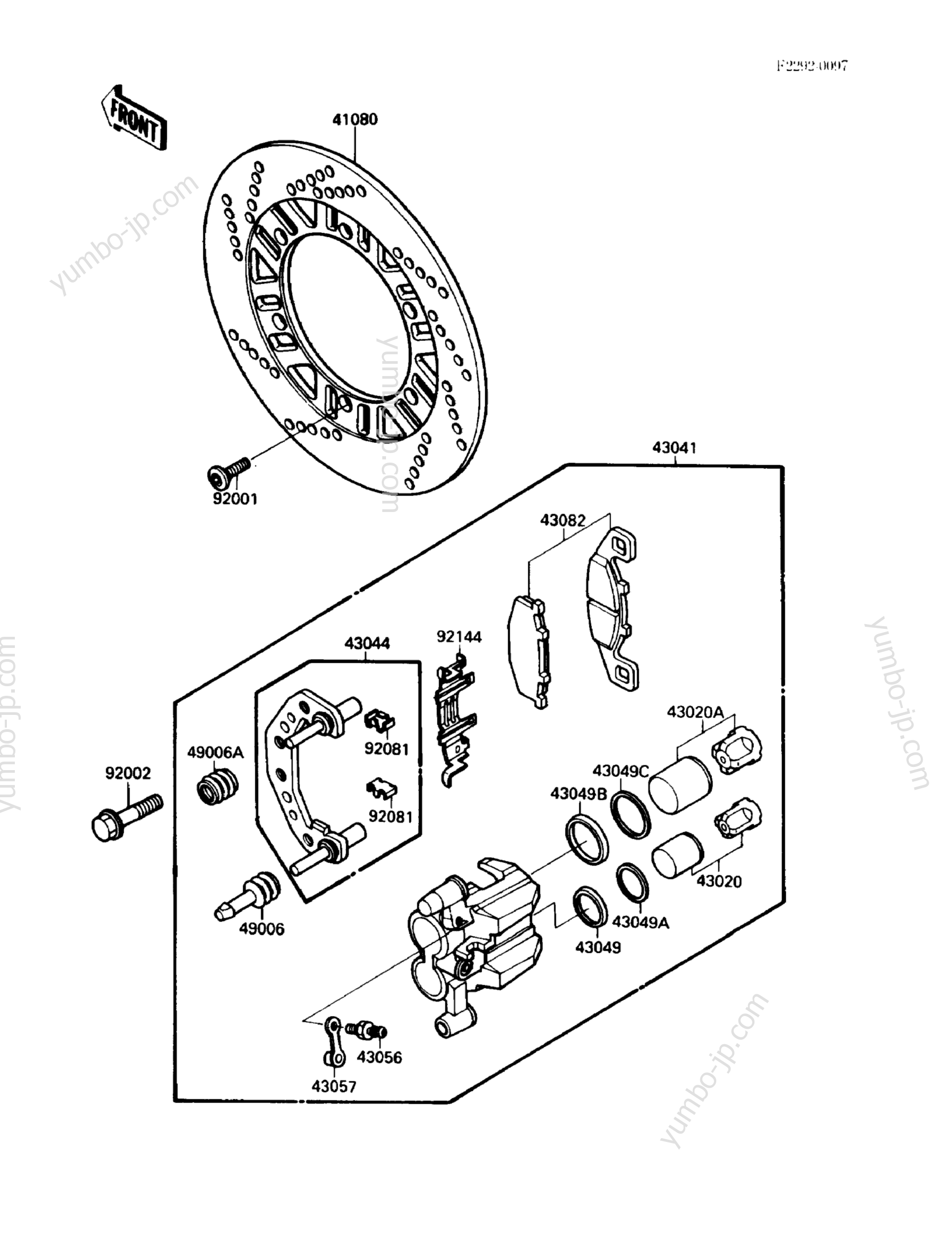 FRONT BRAKE for motorcycles KAWASAKI EX500 (EX500-A1) 1987 year