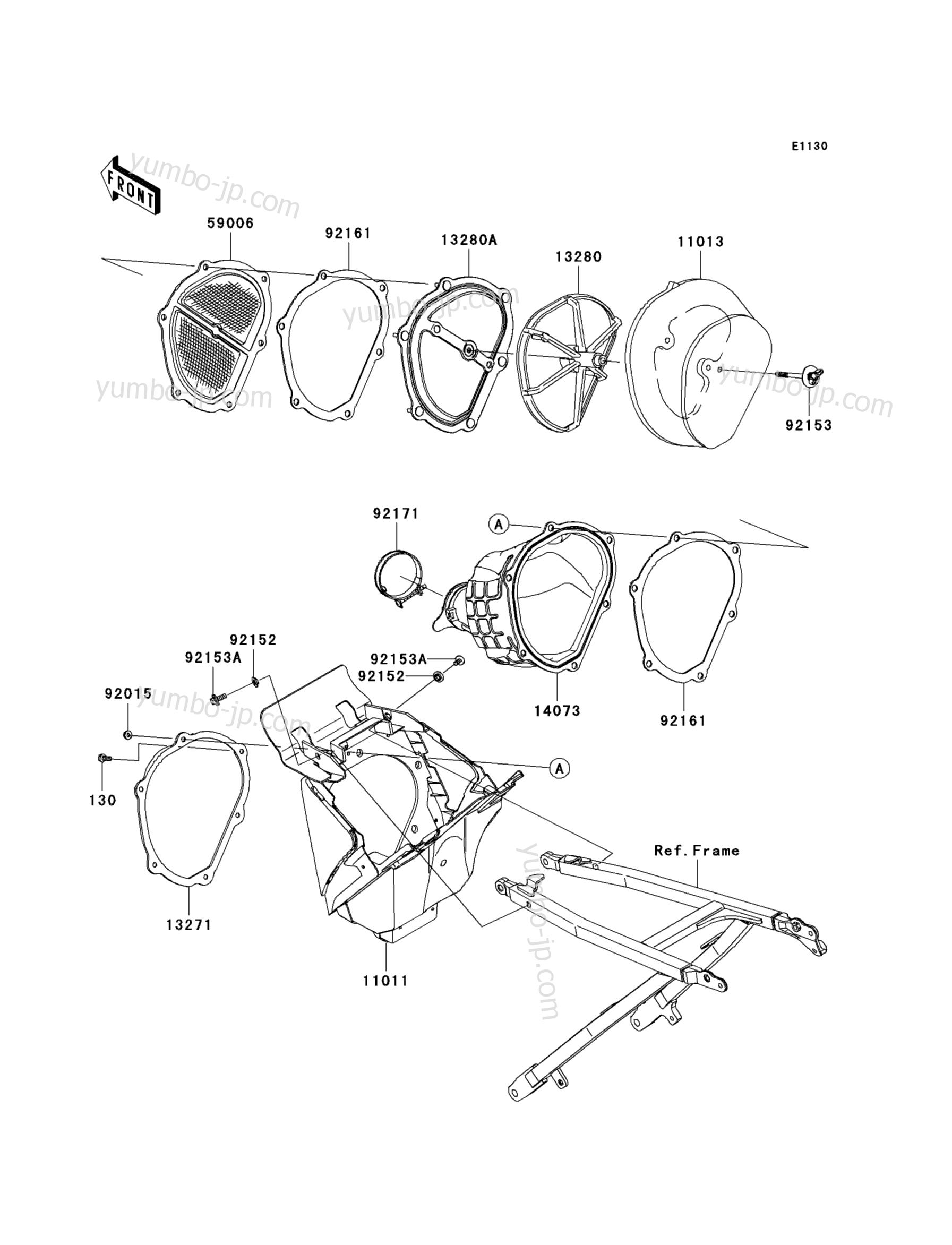 AIR CLEANER for motorcycles KAWASAKI KX250F (KX250W9F) 2009 year