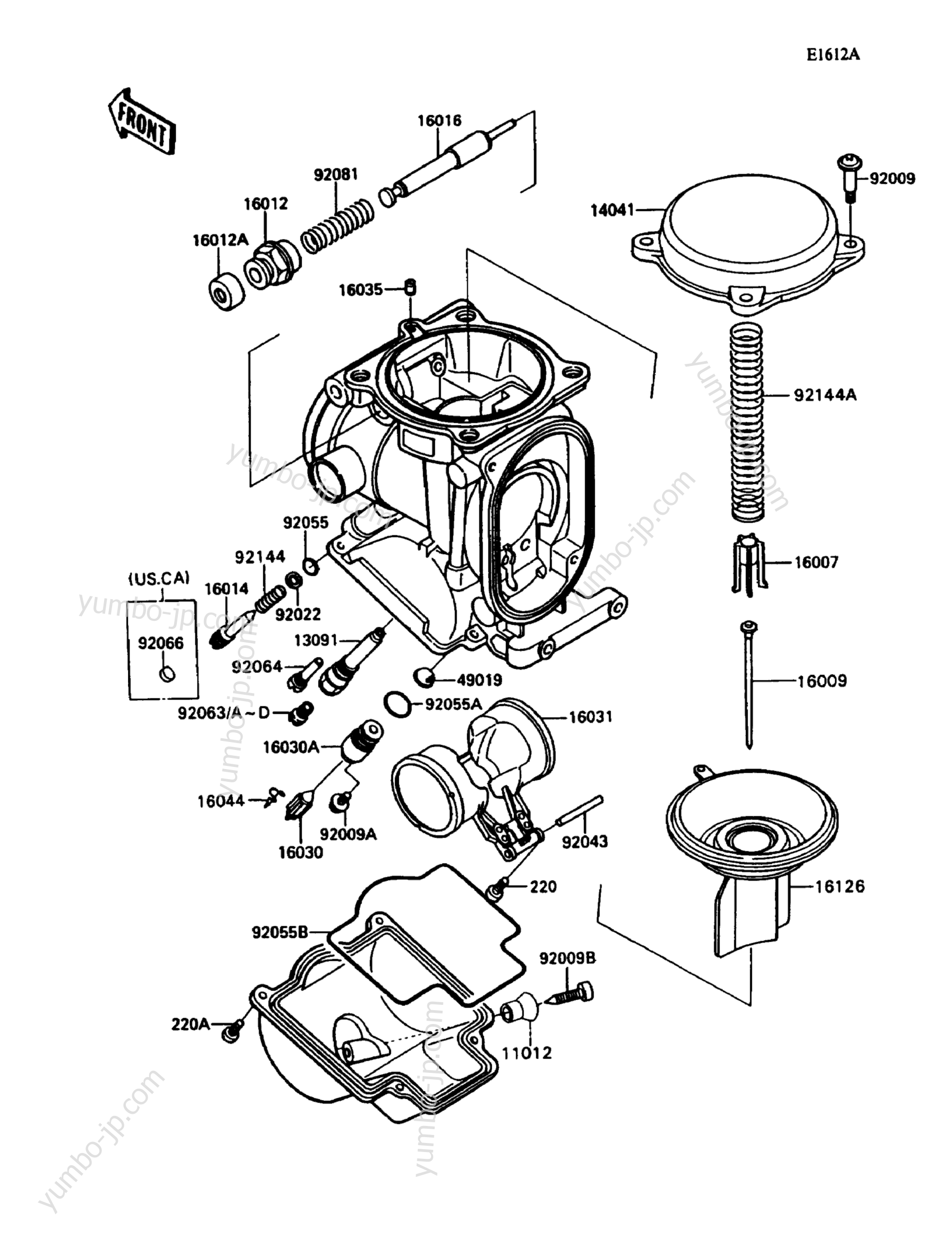 Carburetor Parts (015043&NAMI.) for motorcycles KAWASAKI ZX-11 (ZX1100-C4) 1993 year