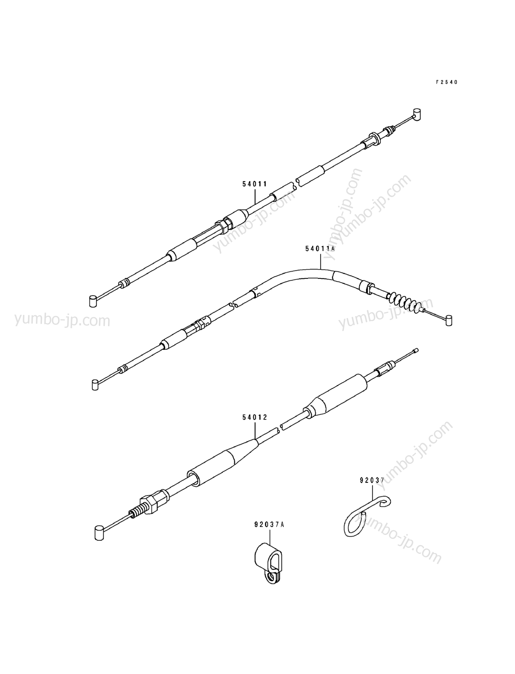 CABLE for motorcycles KAWASAKI KX500 (KX500-E1) 1989 year