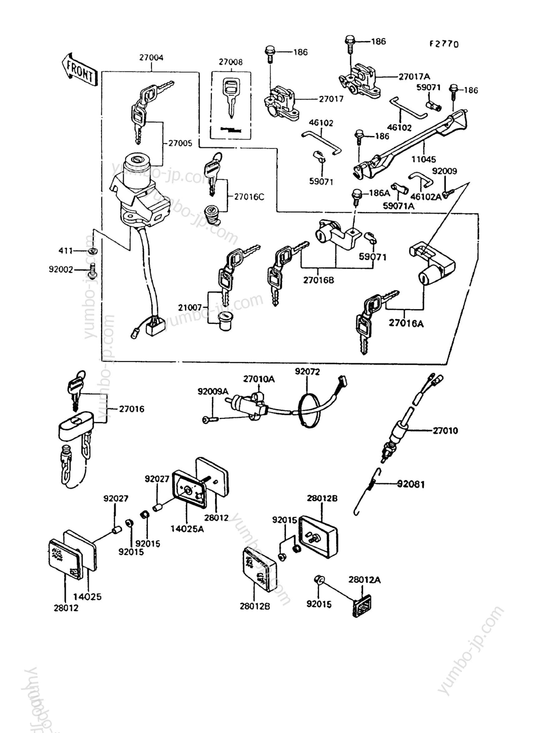 Ignition Switch/Locks/Reflectors для мотоциклов KAWASAKI CONCOURS (ZG1000-A9) 1994 г.
