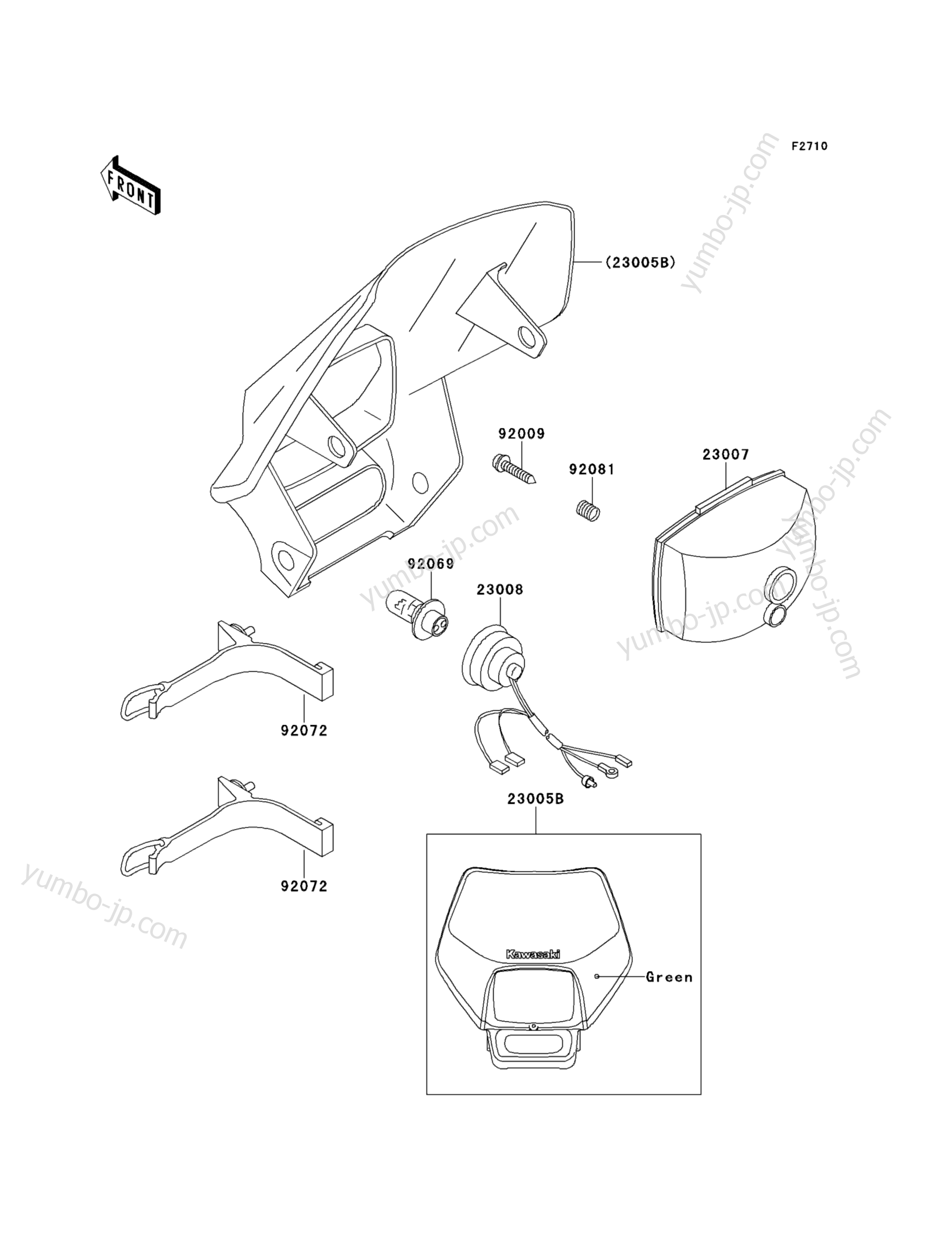 Headlight(s) для мотоциклов KAWASAKI KLX650R (KLX650-D1) 1996 г.