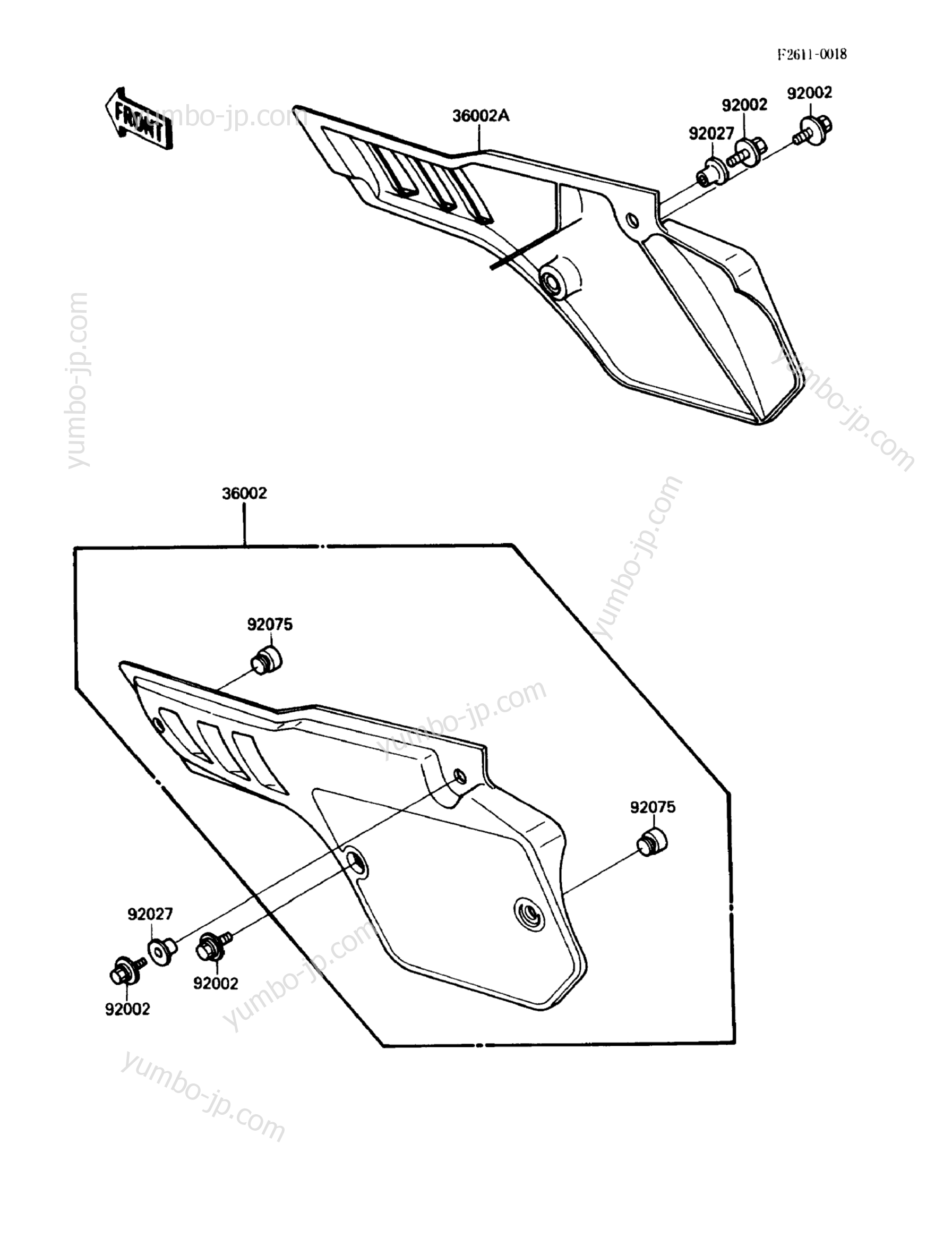 SIDE COVERS for motorcycles KAWASAKI KX80 (KX80-N1) 1988 year