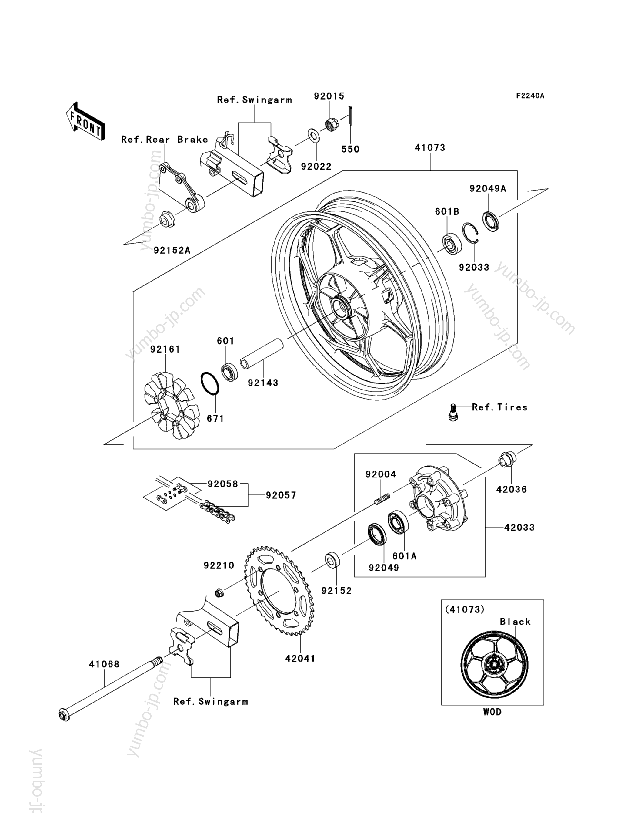 Rear Wheel/Chain (ADFA)(CA,US) for motorcycles KAWASAKI NINJA 300 (EX300ADFA) 2013 year