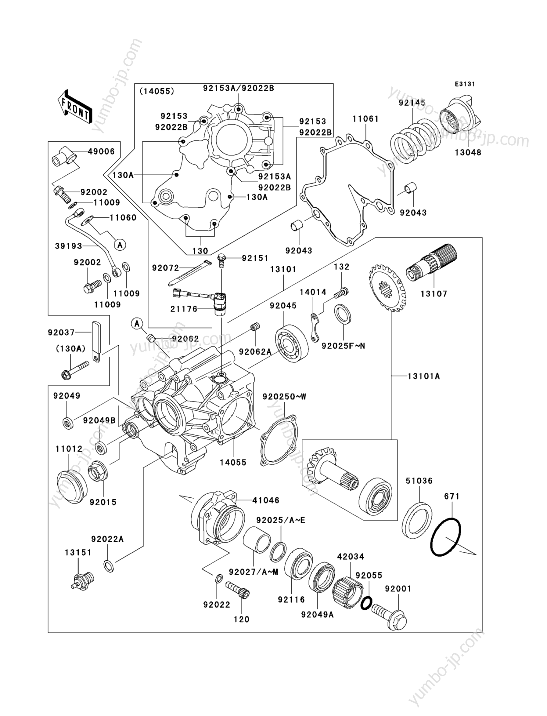 Front Bevel Gear(3/3) для мотоциклов KAWASAKI VULCAN 1600 NOMAD (VN1600-D1) 2005 г.