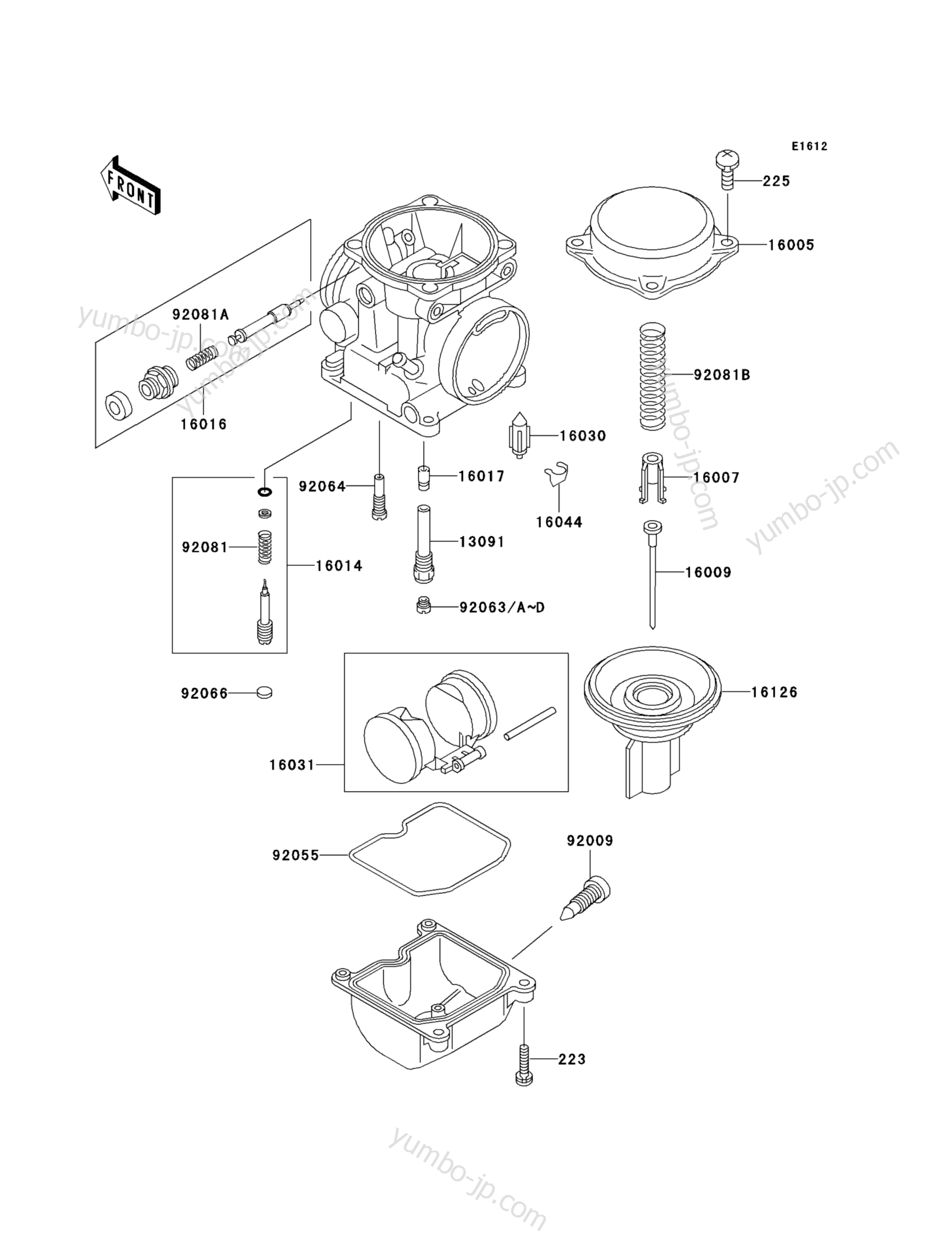 CARBURETOR PARTS for motorcycles KAWASAKI NINJA 500 (EX500-D12) 2005 year