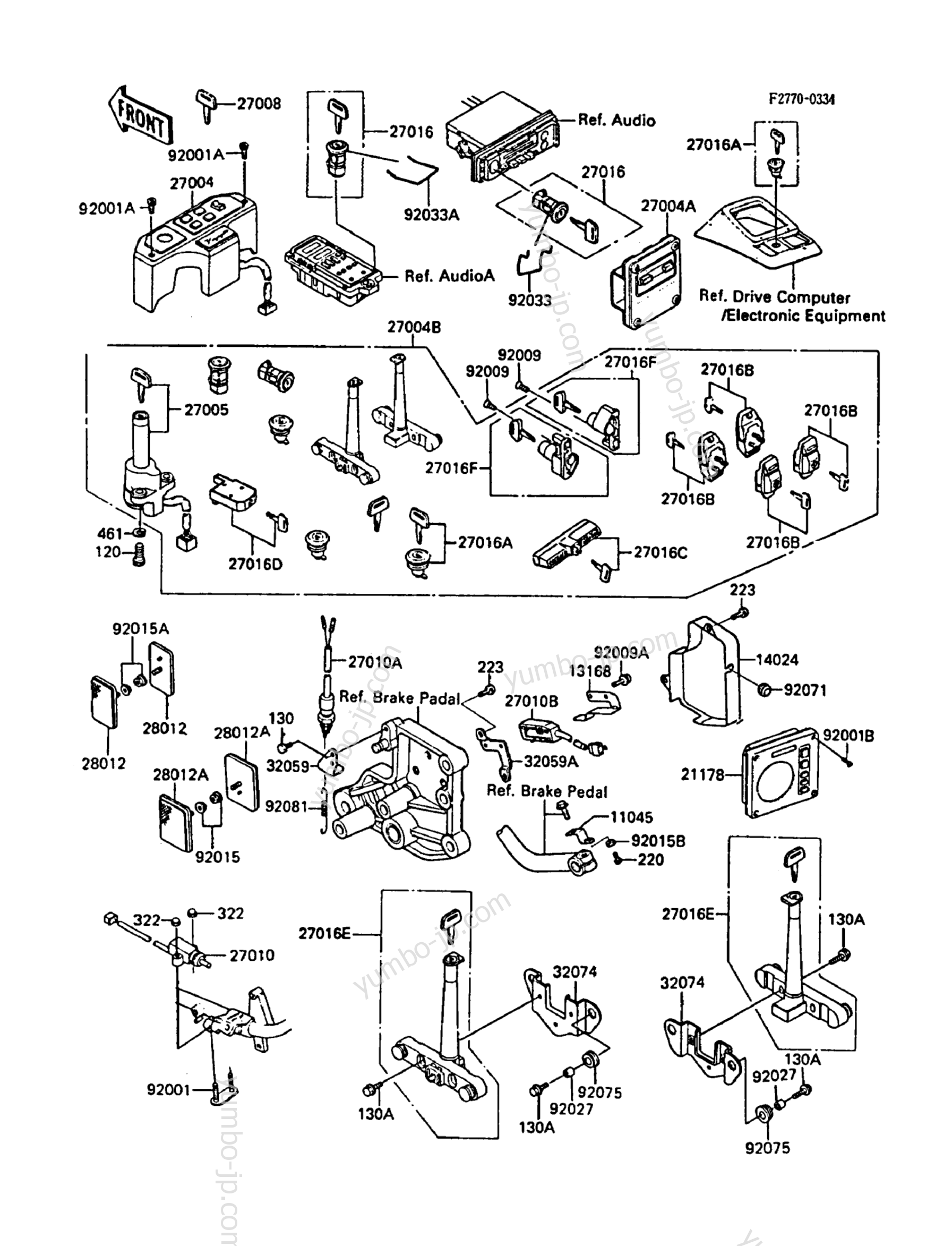 Ignition Switch/Locks/Reflectors for motorcycles KAWASAKI VOYAGER (ZN1300-A6) 1988 year